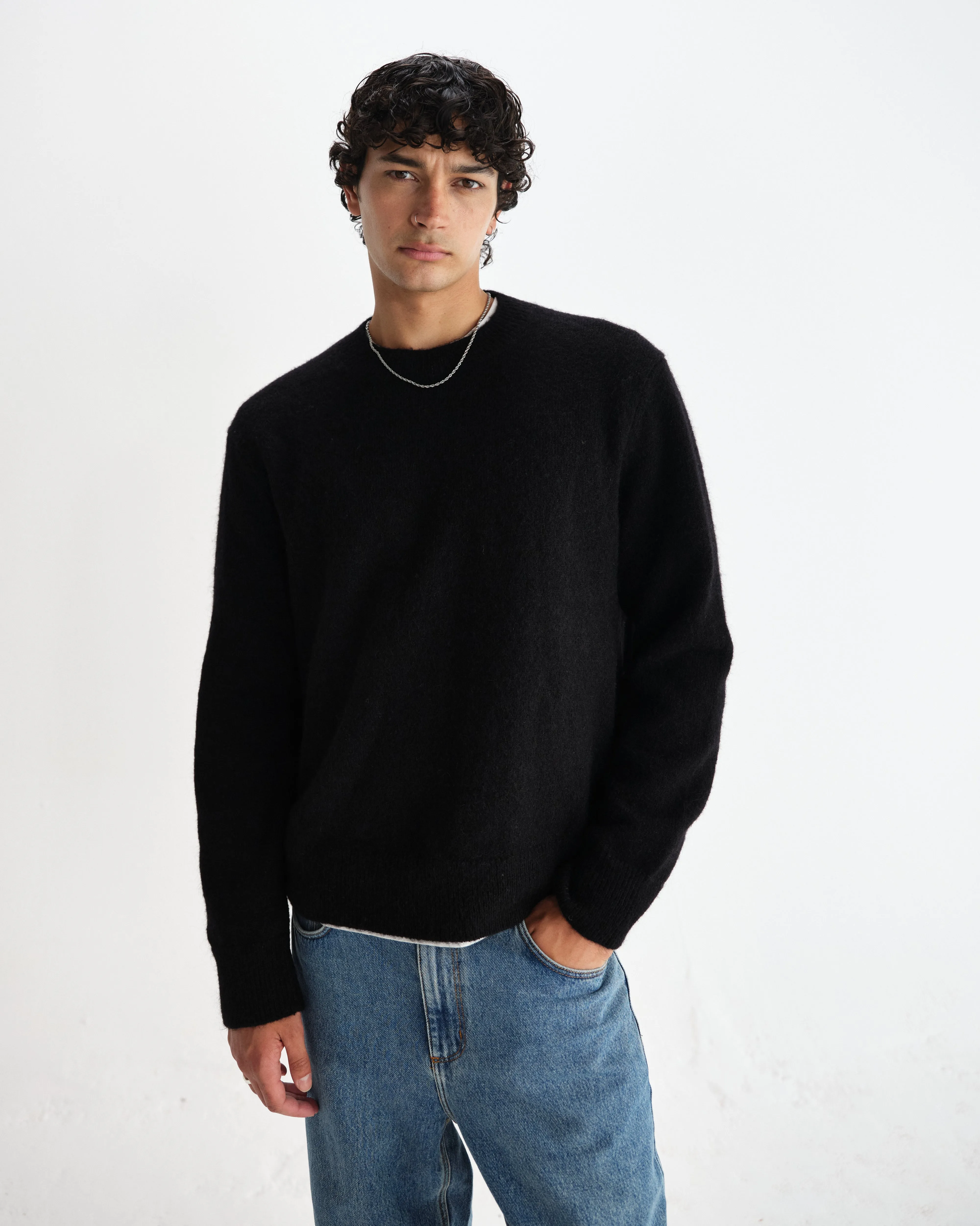 Wilde - Black Fluffy Wool Crewneck sold by Wax London product image thumbnail 2
