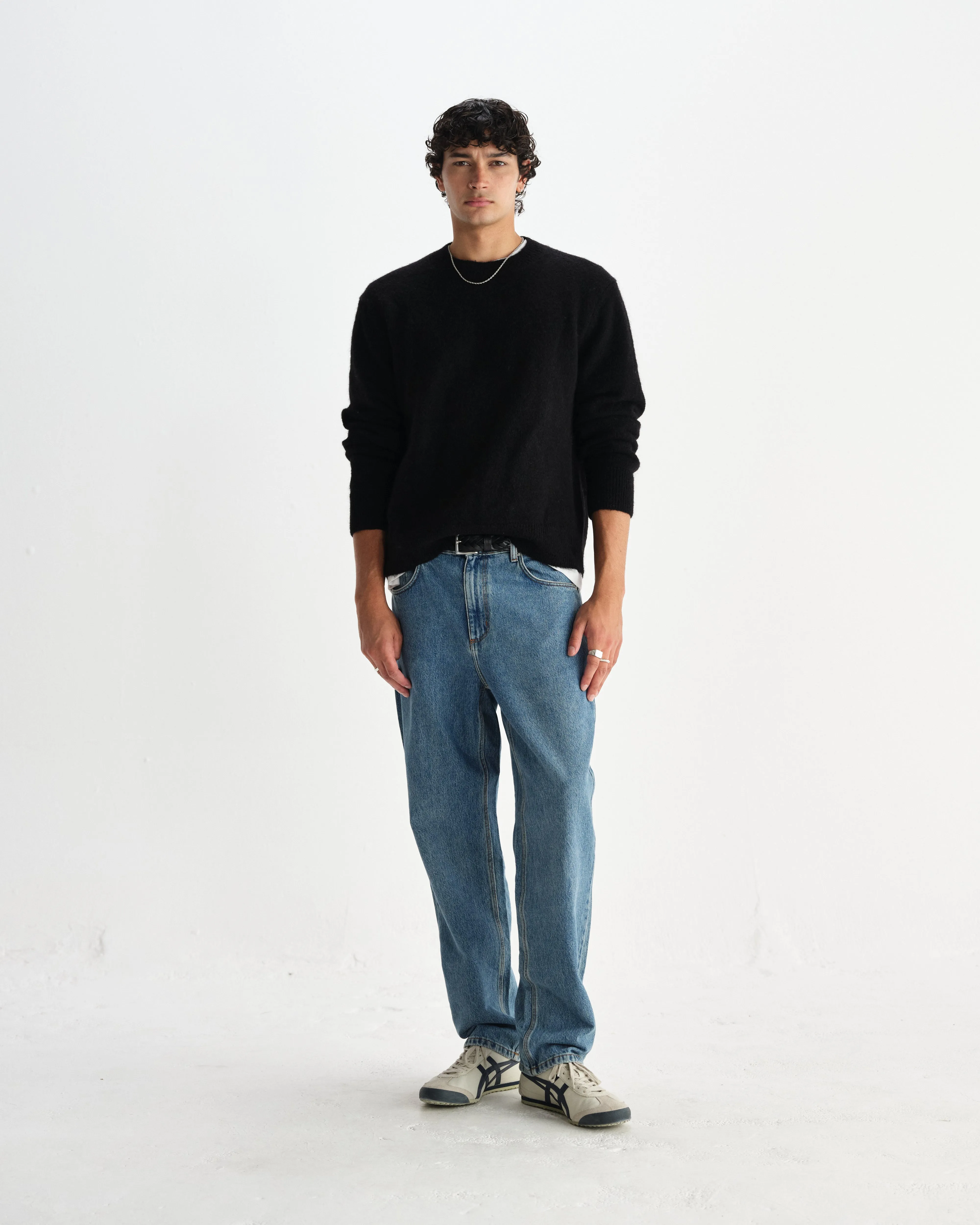 Wilde - Black Fluffy Wool Crewneck sold by Wax London product image thumbnail 4