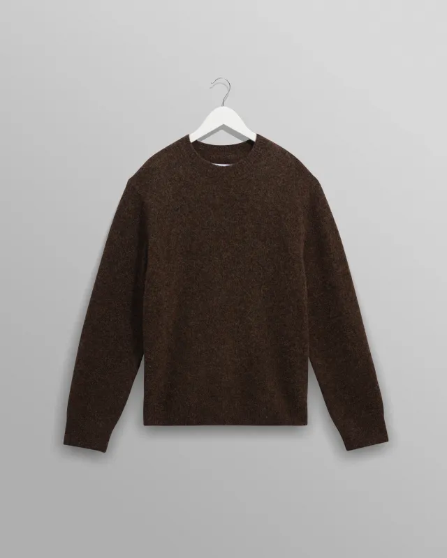 Wilde - Brown Fluffy Wool Crewneck sold by Wax London
