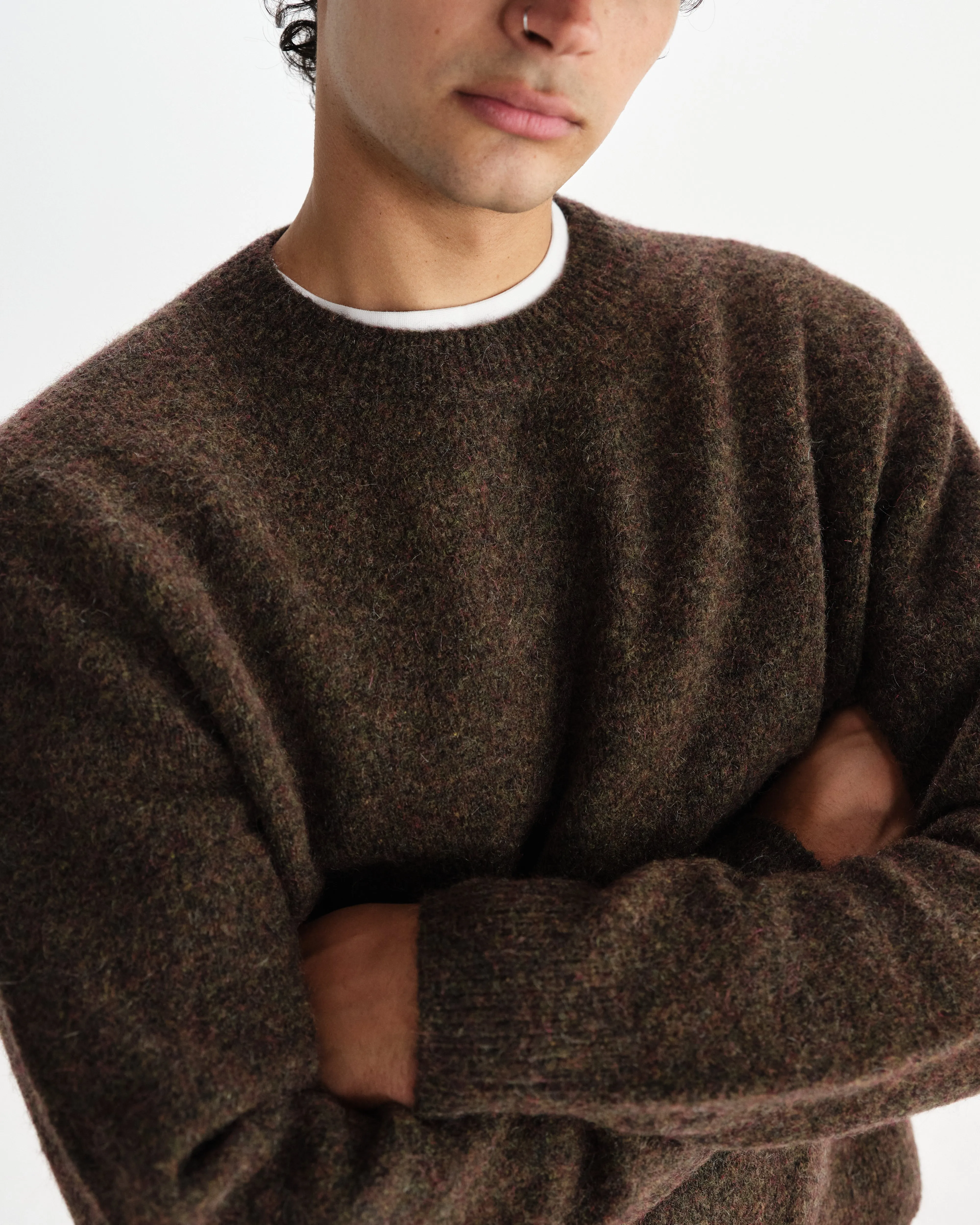 Wilde - Brown Fluffy Wool Crewneck sold by Wax London product image thumbnail 3