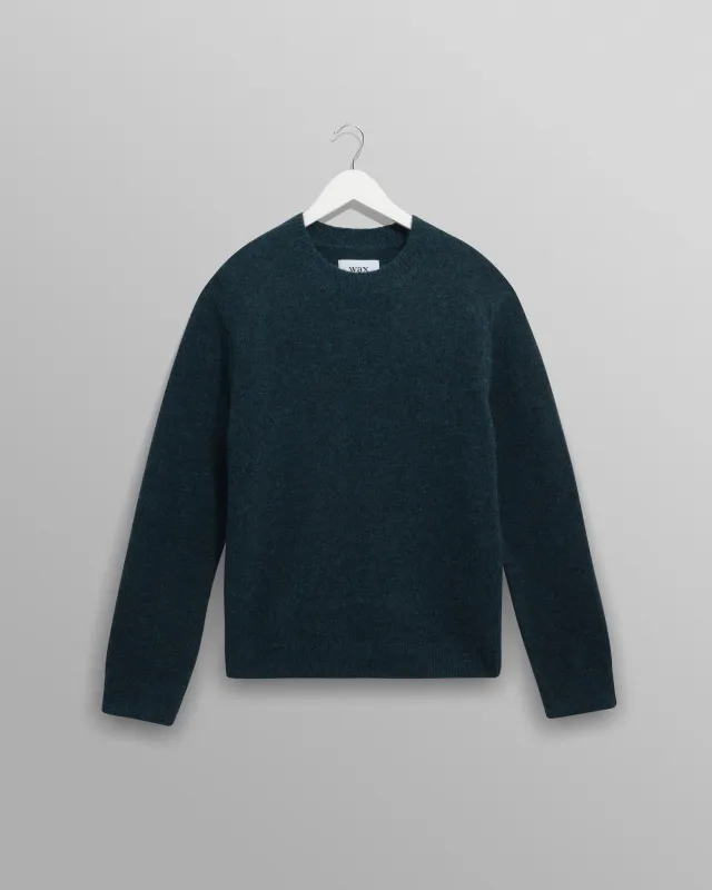Wilde - Teal Fluffy Wool Crewneck sold by Wax London