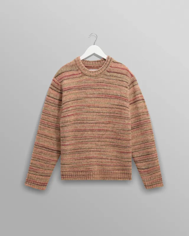 Wilde - Pink And Brown Space Dye Wool Crewneck sold by Wax London