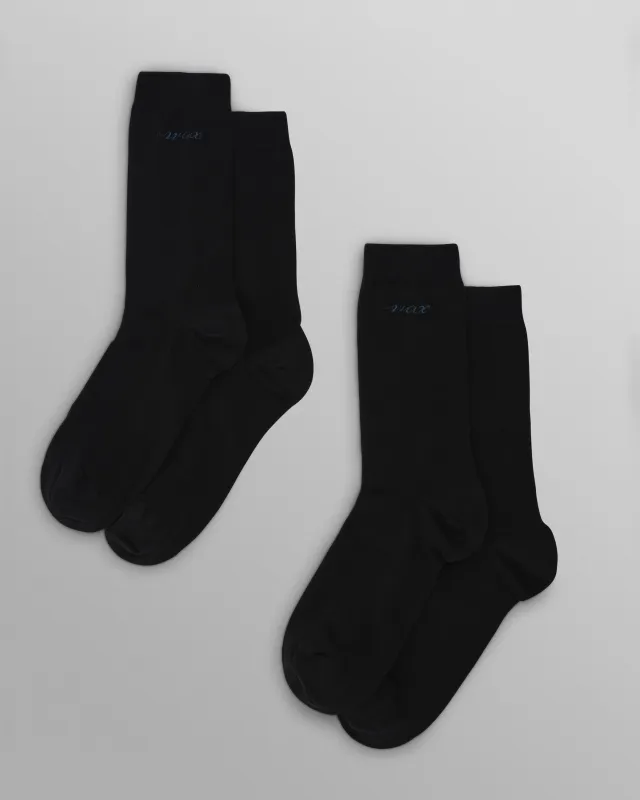 Derby - Black Embroidered Logo Socks x2 Multipack made by Wax London