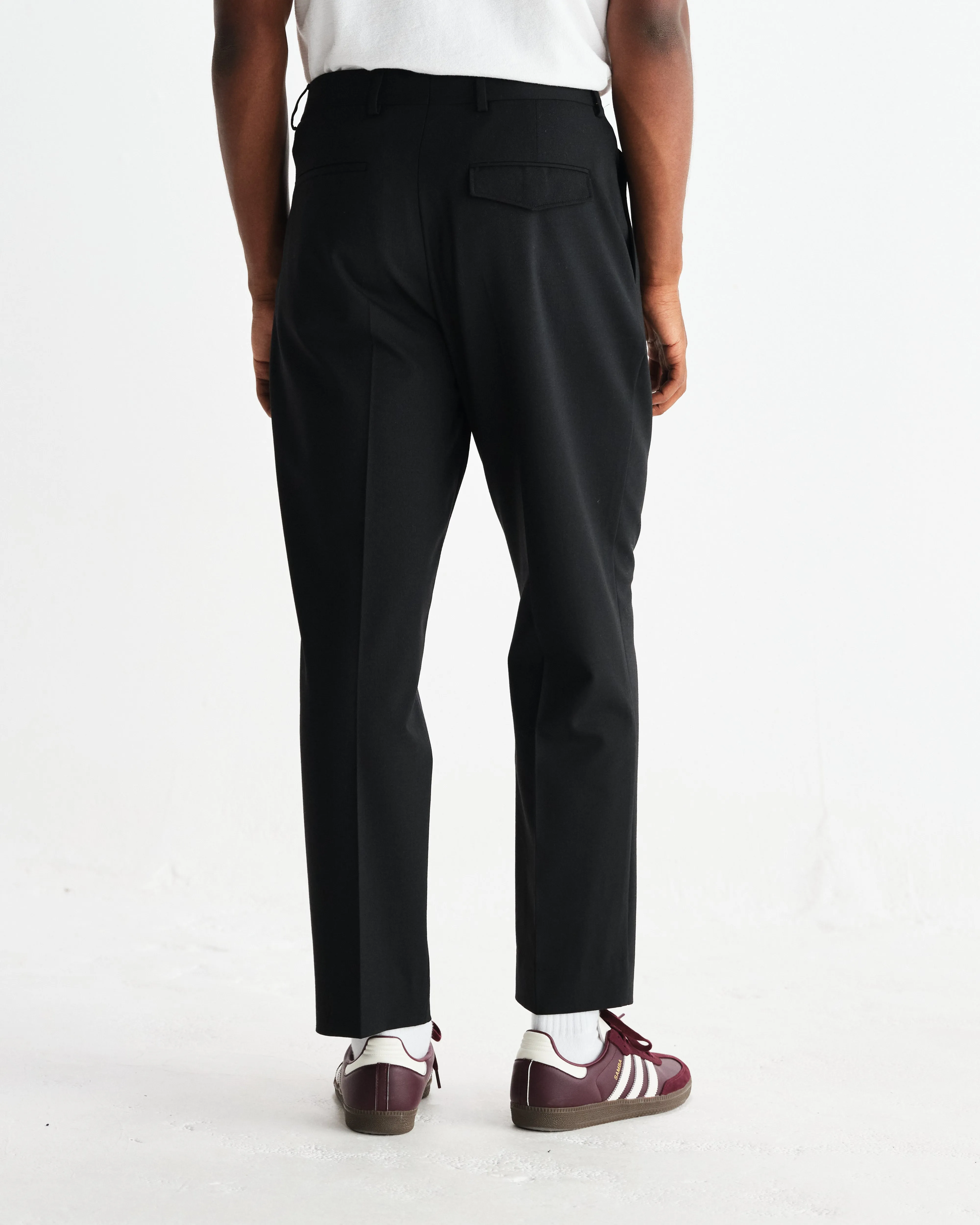 Aubyn - Black Wool Blend Twill Pleated Trousers sold by Wax London product image thumbnail 5