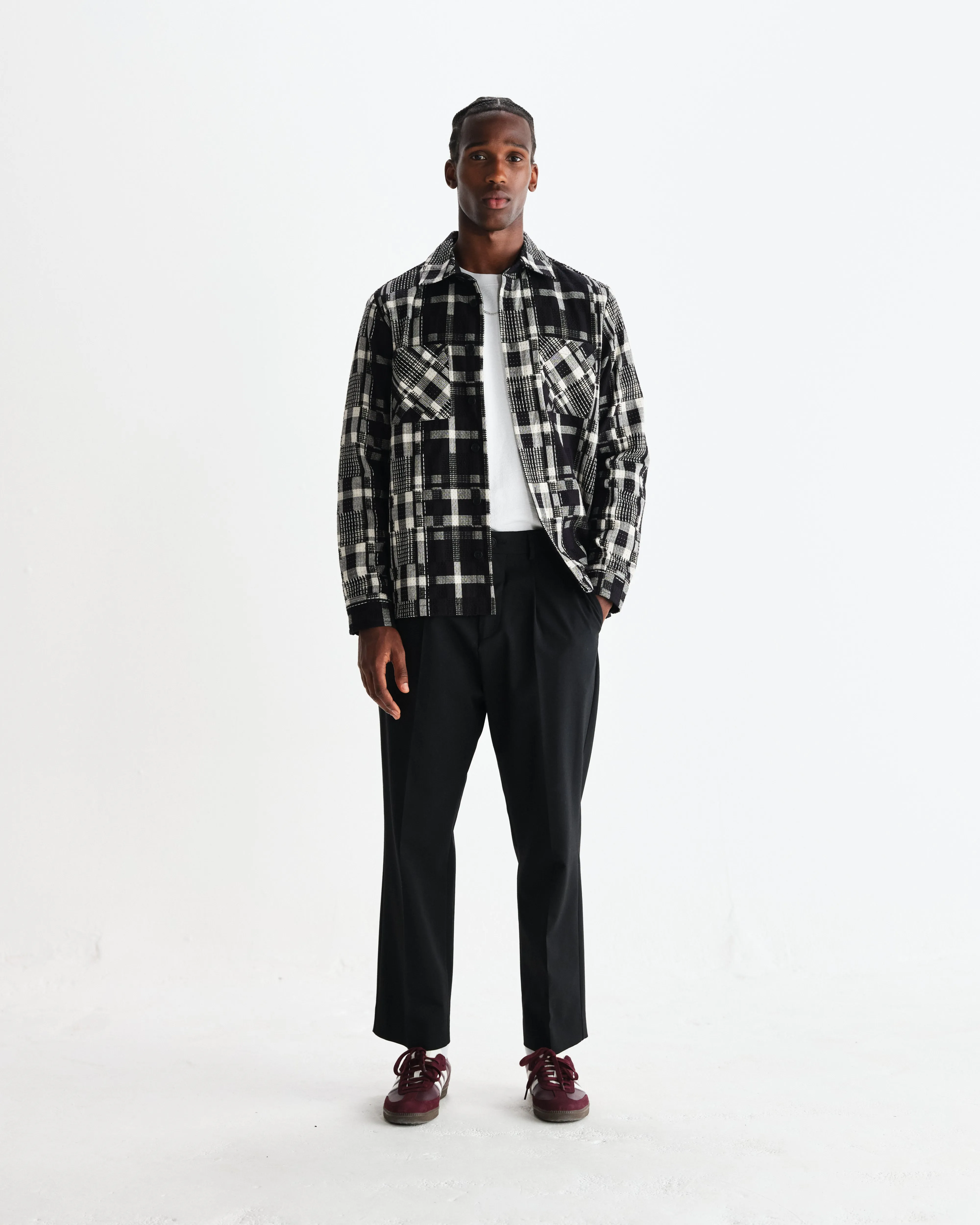 Aubyn - Black Wool Blend Twill Pleated Trousers sold by Wax London product image thumbnail 2