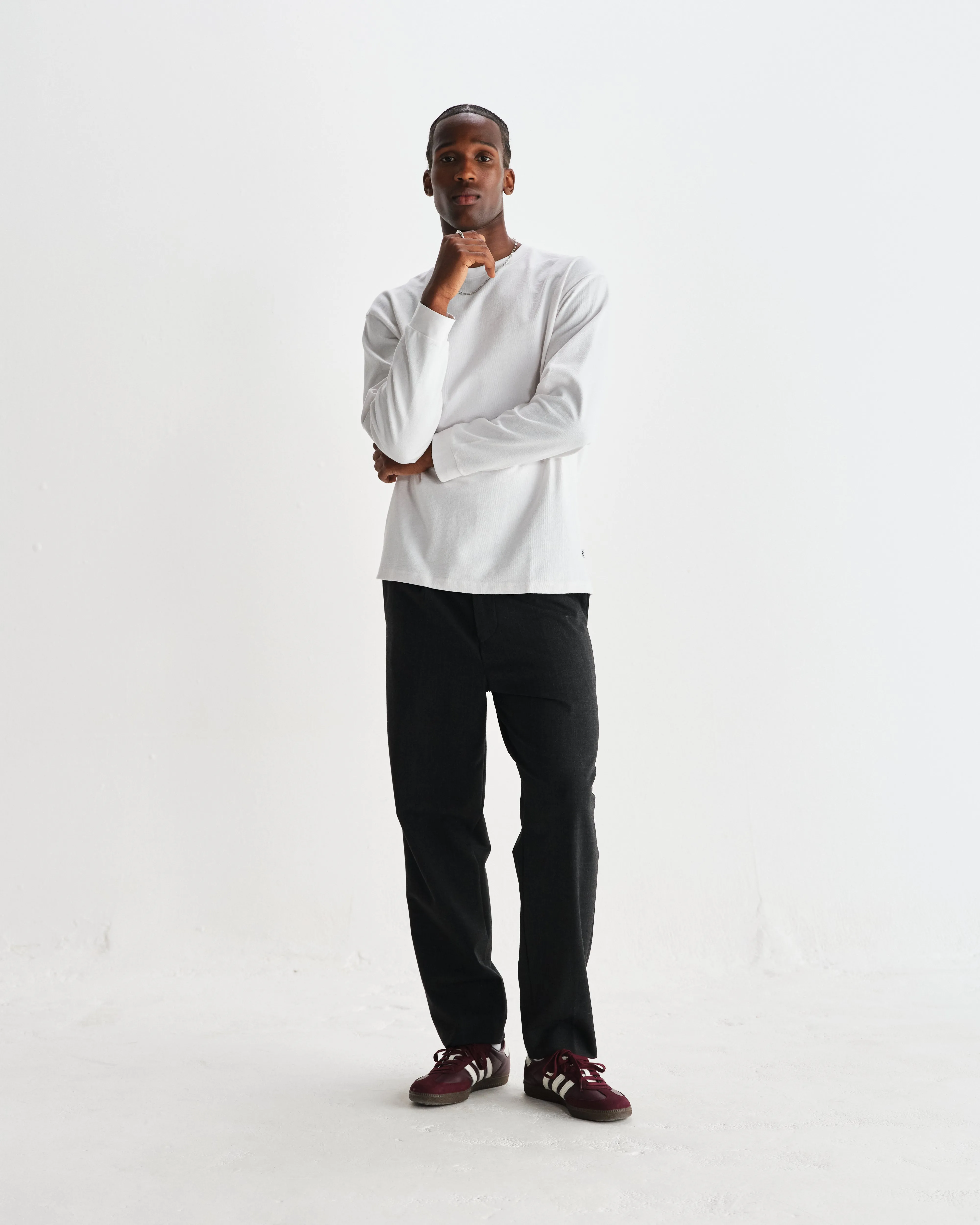 Aubyn - Charcoal Wool Blend Twill Pleated Trousers sold by Wax London product image thumbnail 2