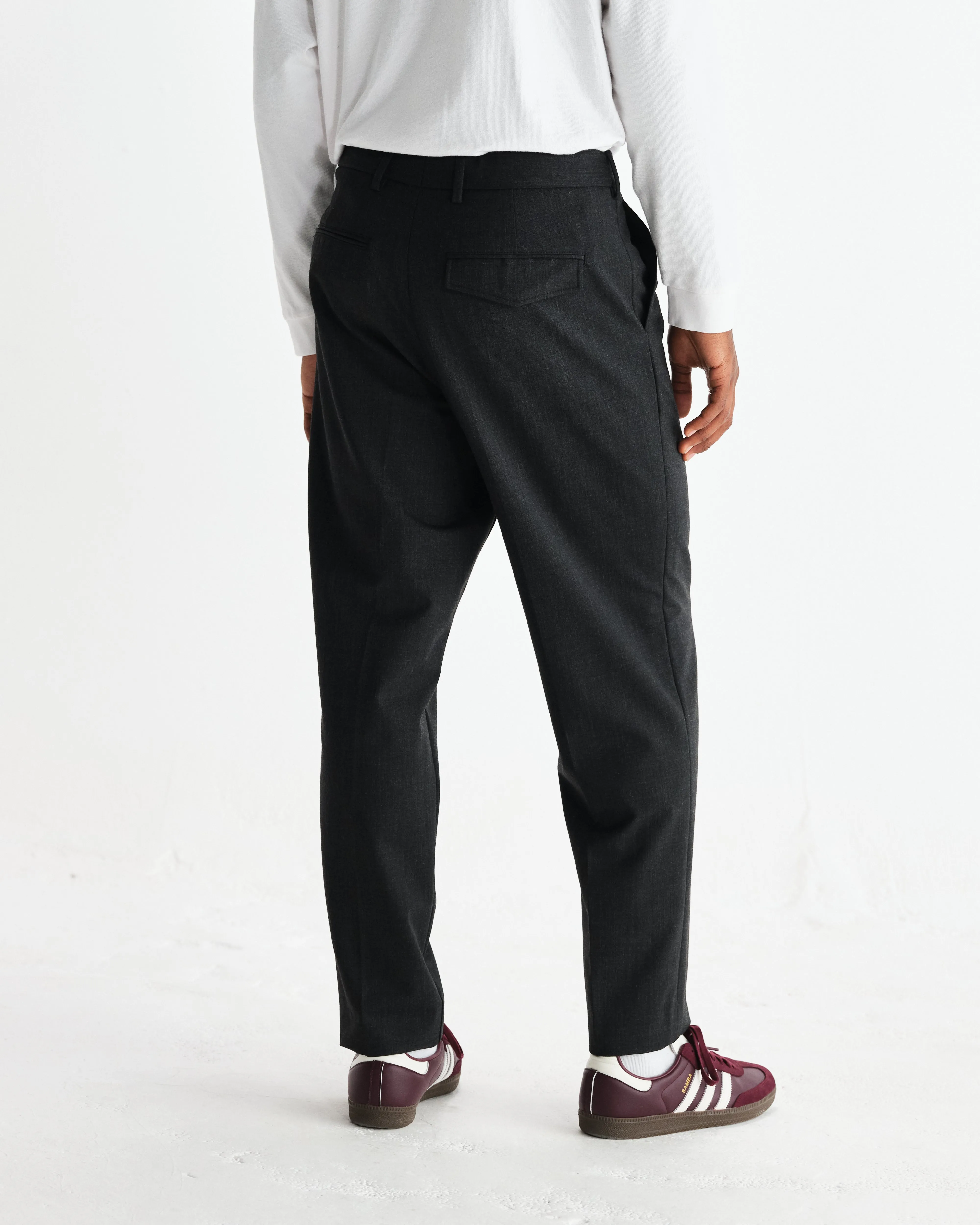 Aubyn - Charcoal Wool Blend Twill Pleated Trousers sold by Wax London product image thumbnail 5