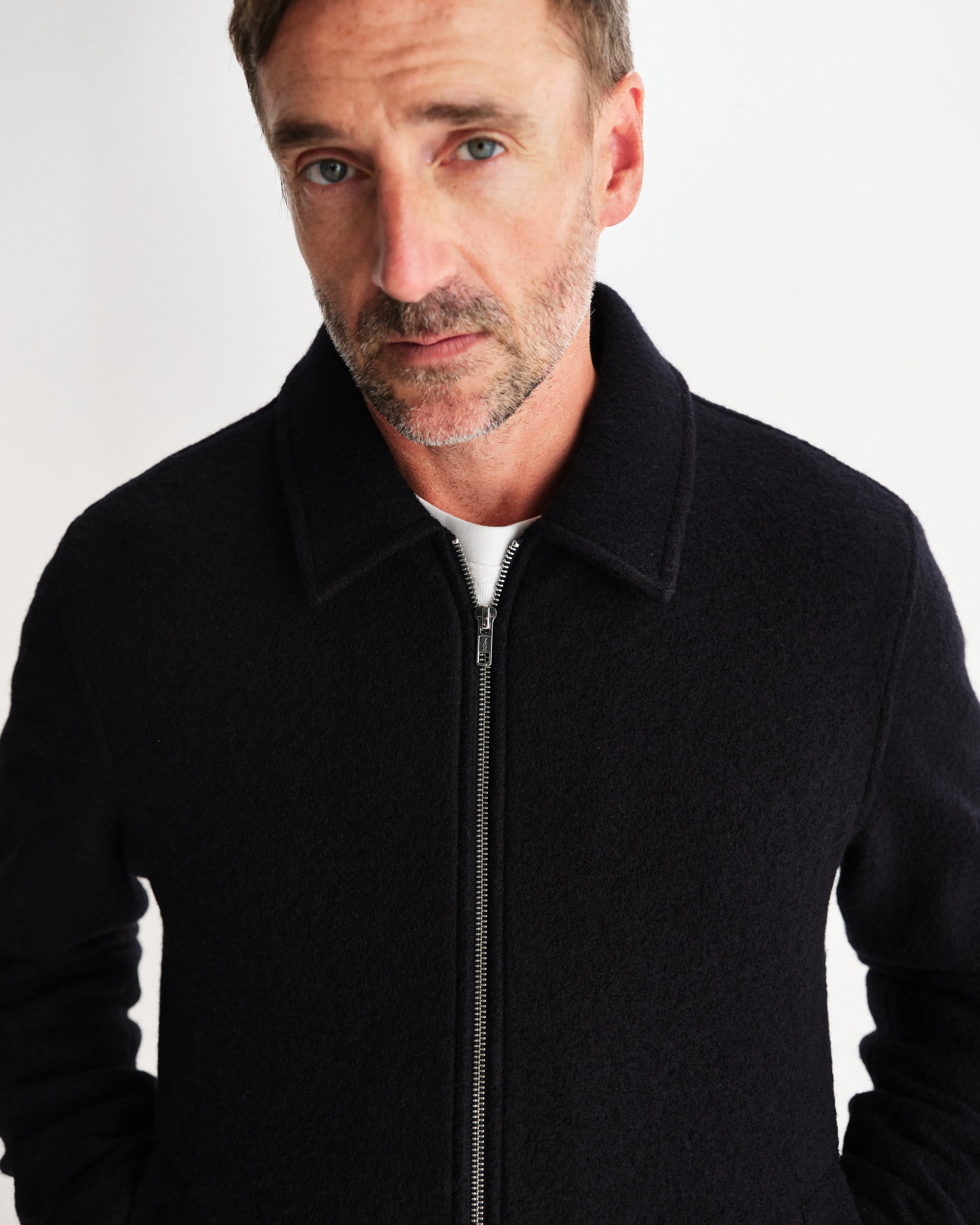 Eldon - Midnight Navy Boiled Wool Jacket sold by Wax London product image thumbnail 3