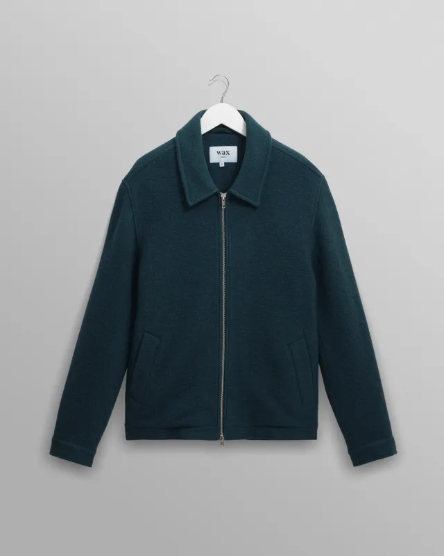 Eldon - Teal Boiled Wool Jacket sold by Wax London