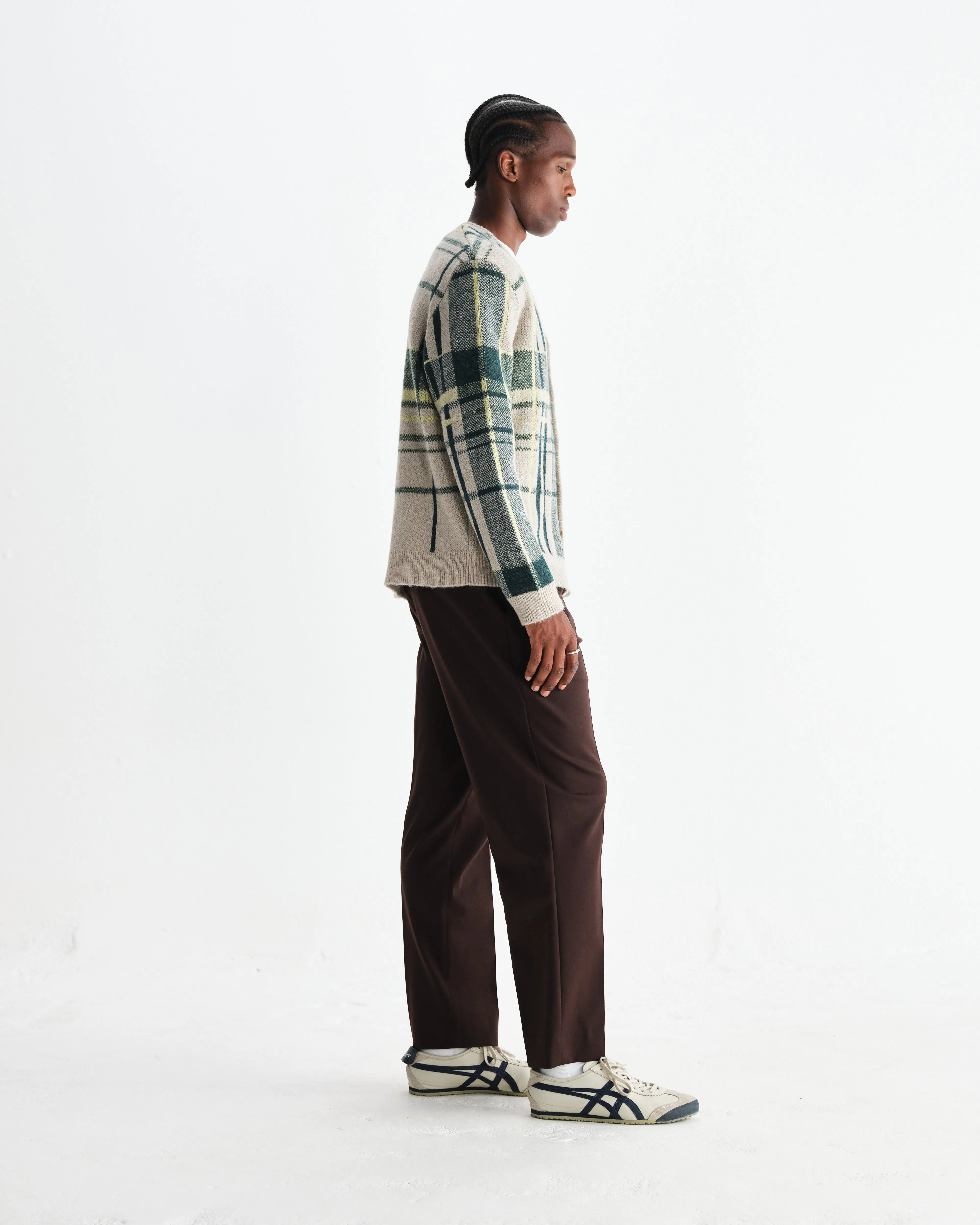 Alban - Natural And Green Plaid Check Cardigan sold by Wax London product image thumbnail 5