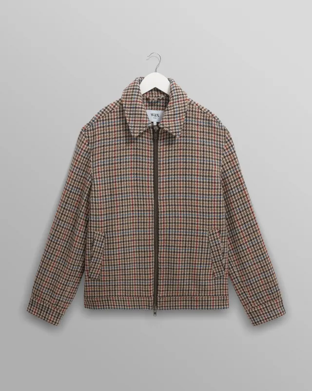 Heath - Natural Houndstooth-Check Wool Jacket sold by Wax London