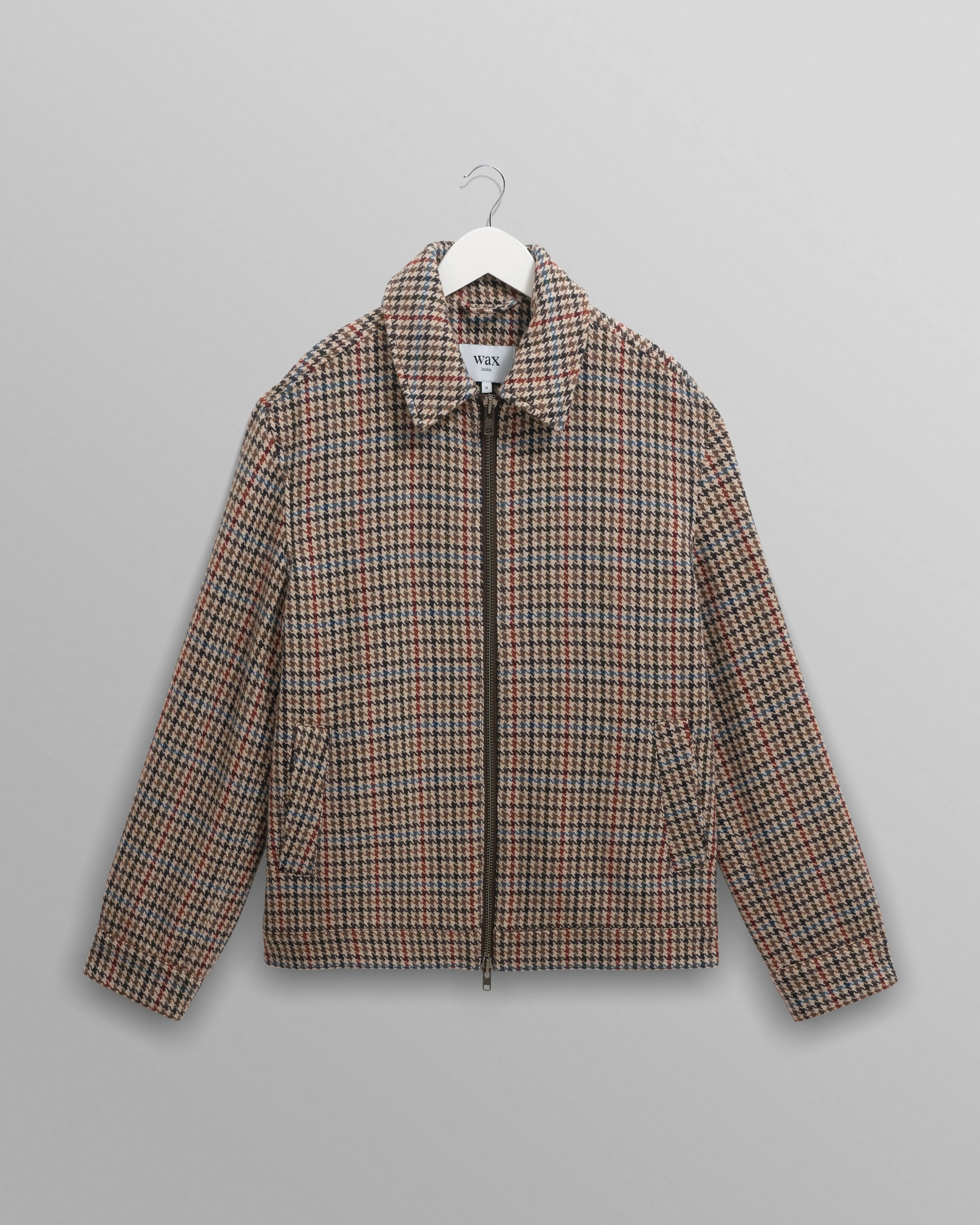 Heath - Natural Houndstooth-Check Wool Jacket sold by Wax London