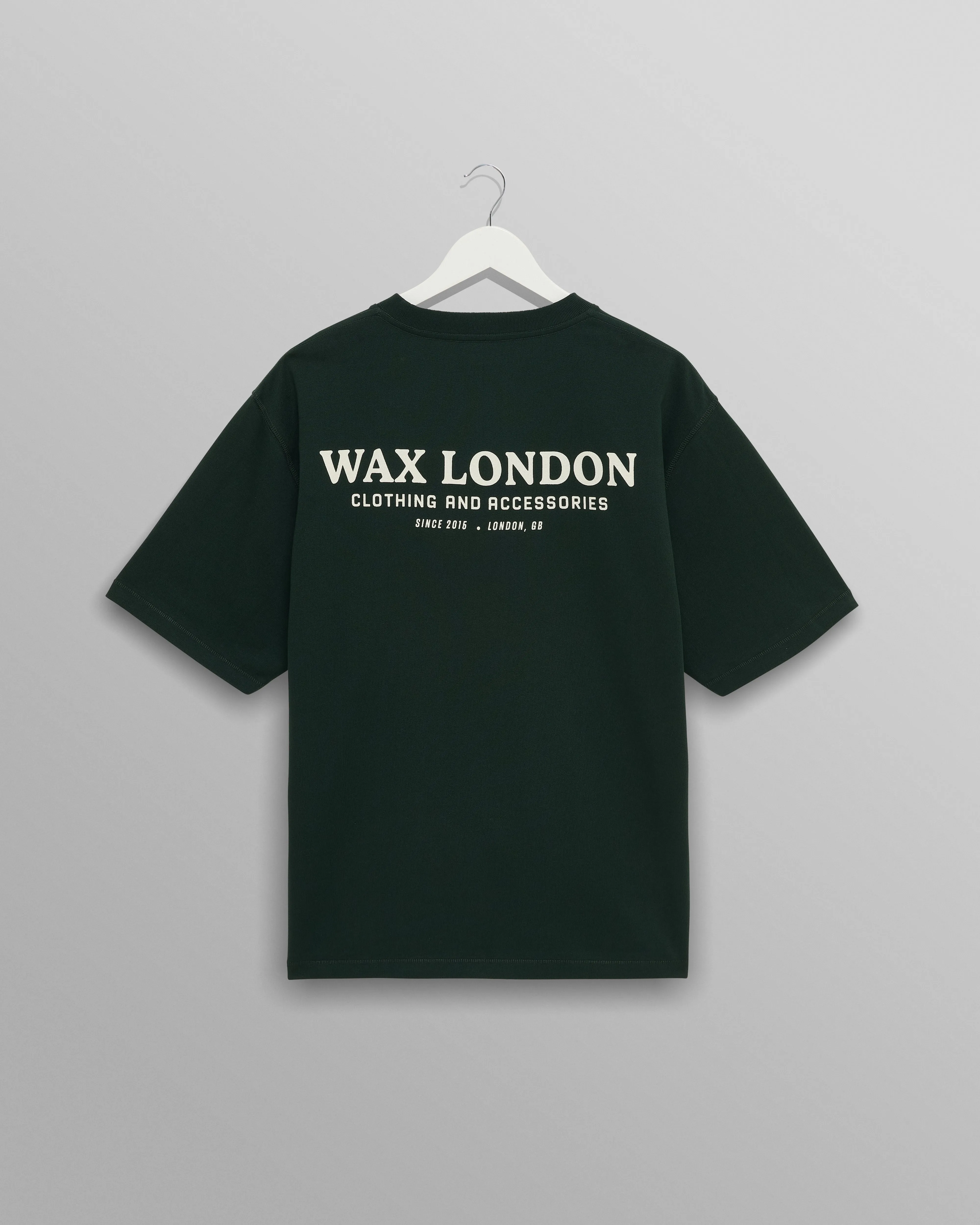 Milton - Bottle Green Stacked Text Graphic Organic Cotton T-Shirt sold by Wax London
