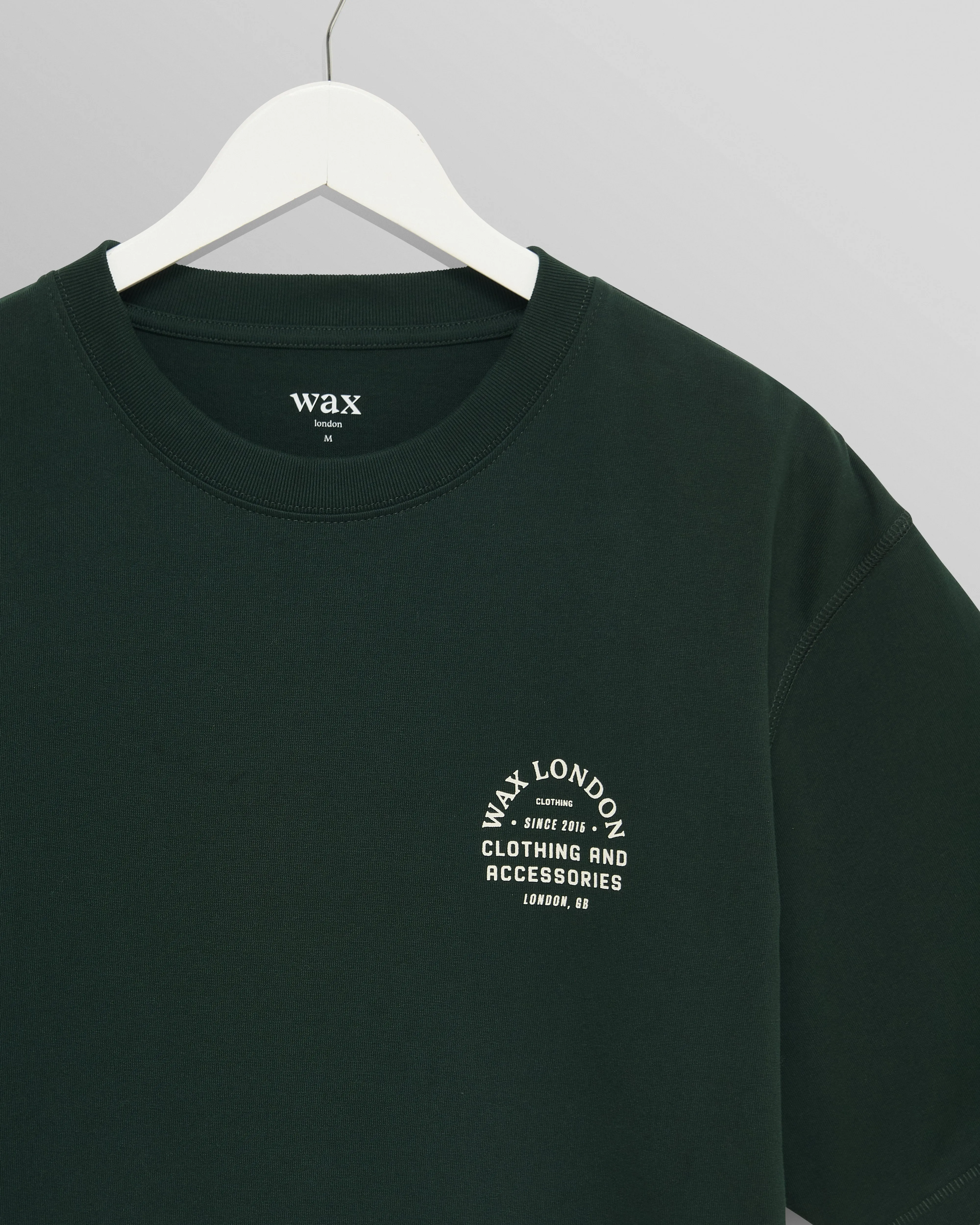 Milton - Bottle Green Stacked Text Graphic Organic Cotton T-Shirt sold by Wax London product image thumbnail 3