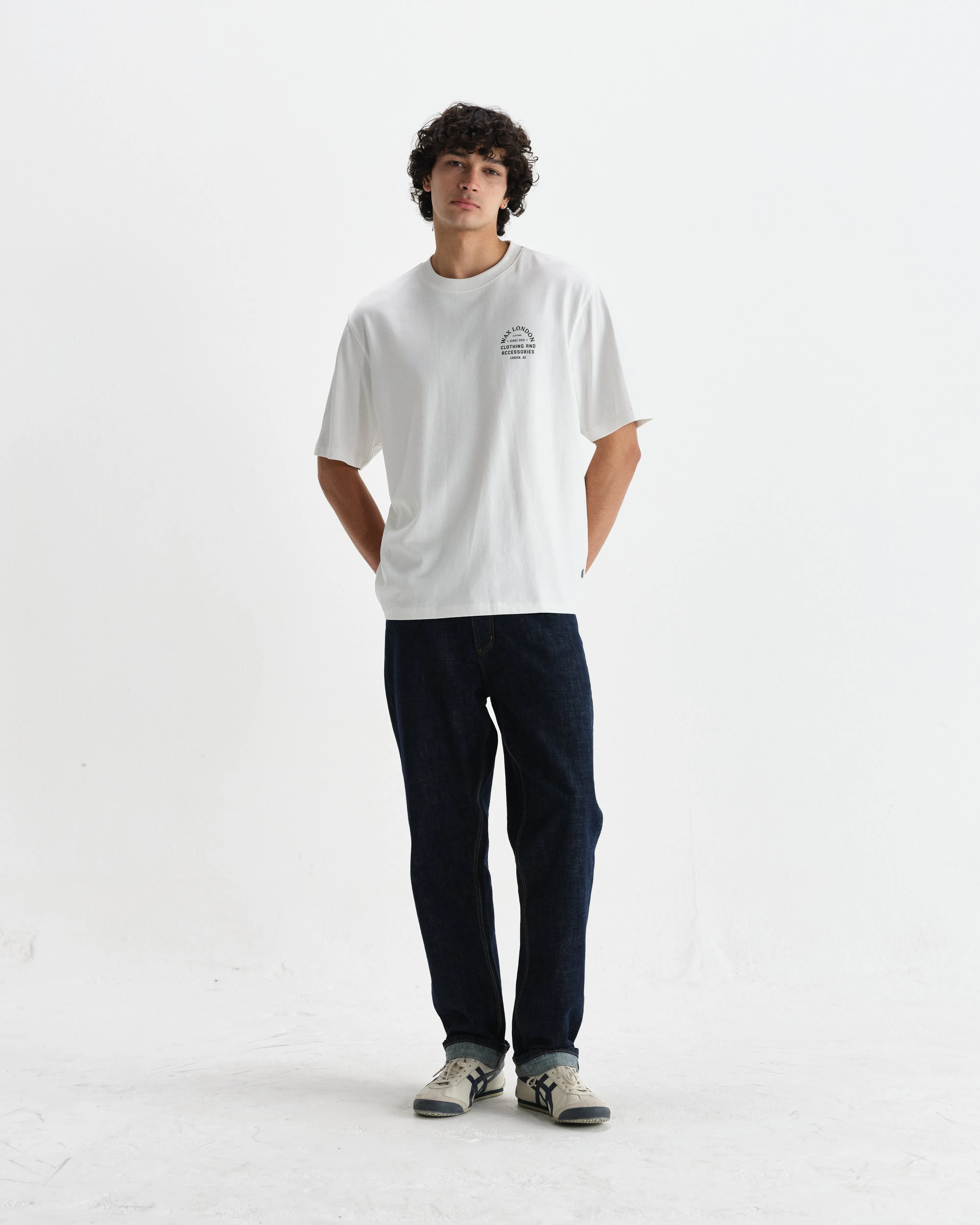 Milton - Off White Stacked Text Graphic Organic Cotton T-Shirt sold by Wax London product image thumbnail 5