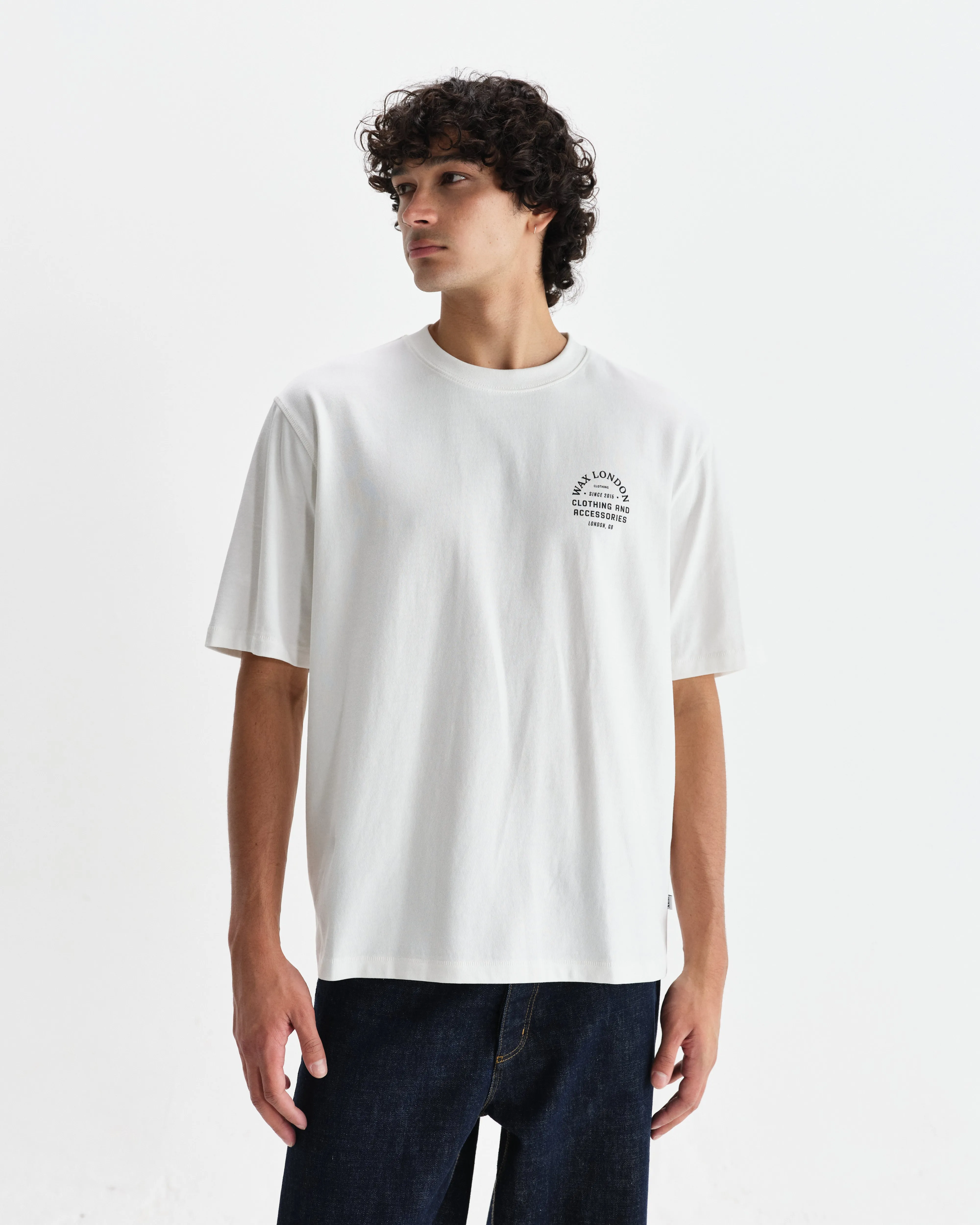 Milton - Off White Stacked Text Graphic Organic Cotton T-Shirt sold by Wax London product image thumbnail 3