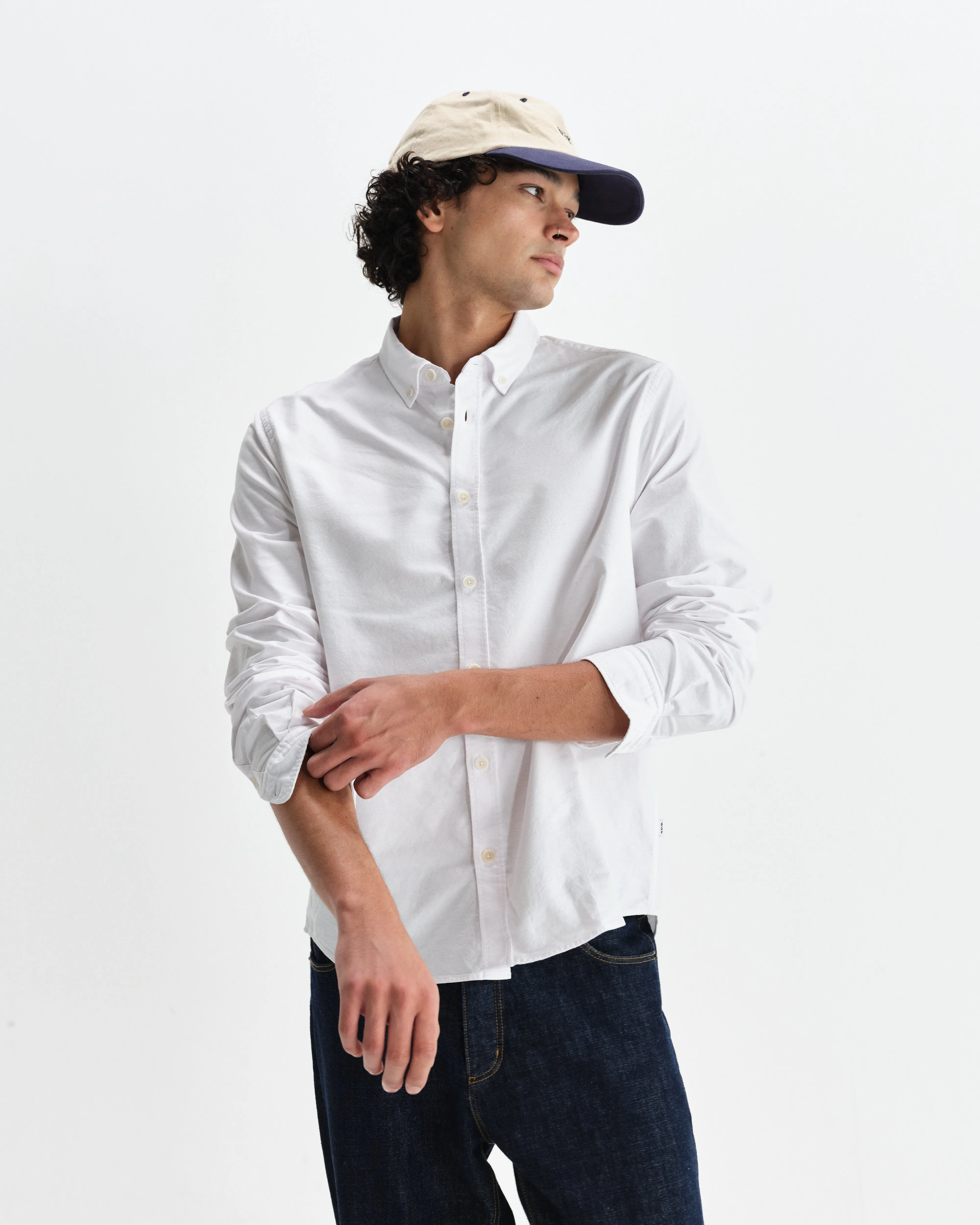 Caspian - White Cotton Oxford Shirt sold by Wax London product image thumbnail 2
