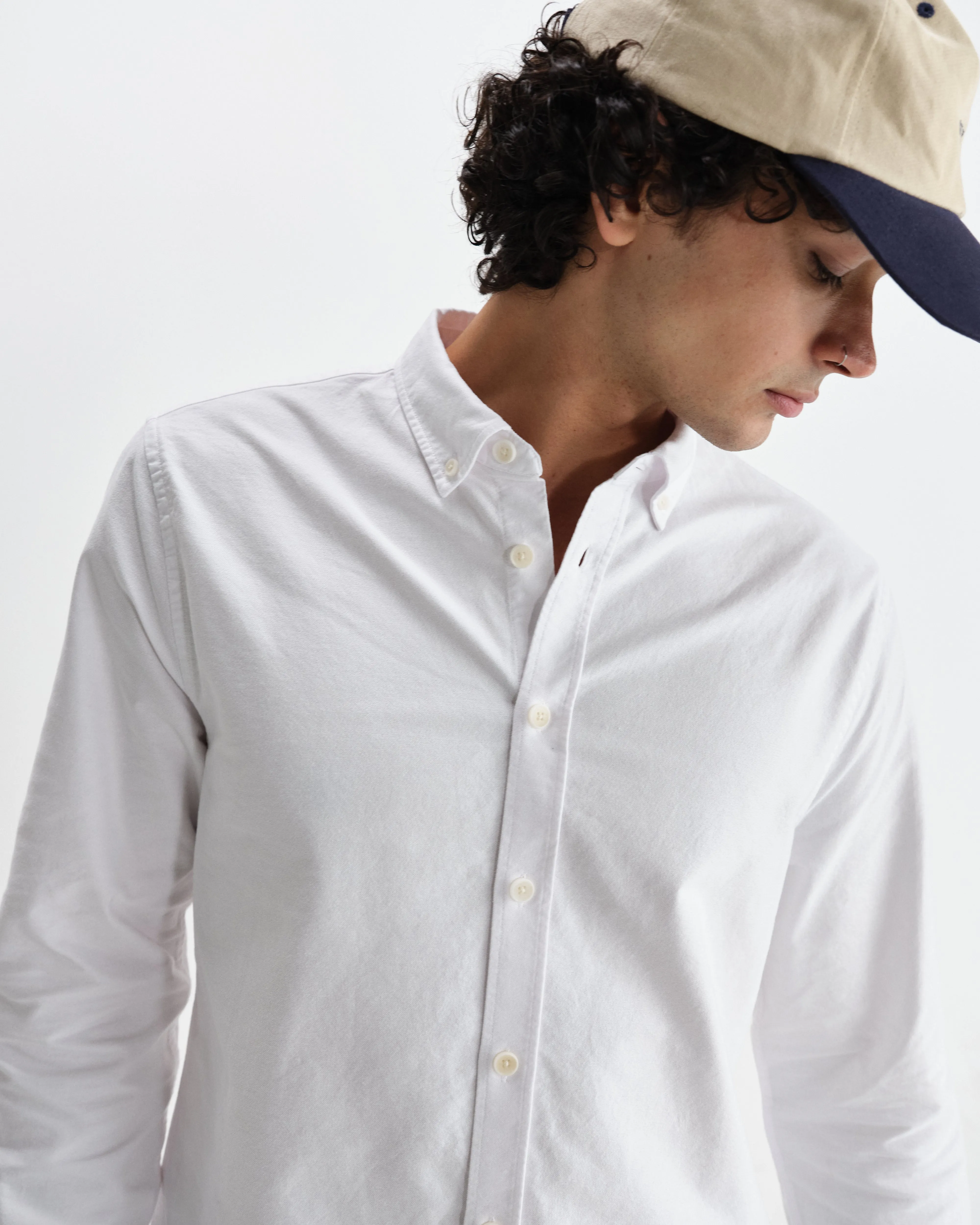 Caspian - White Cotton Oxford Shirt sold by Wax London product image thumbnail 3