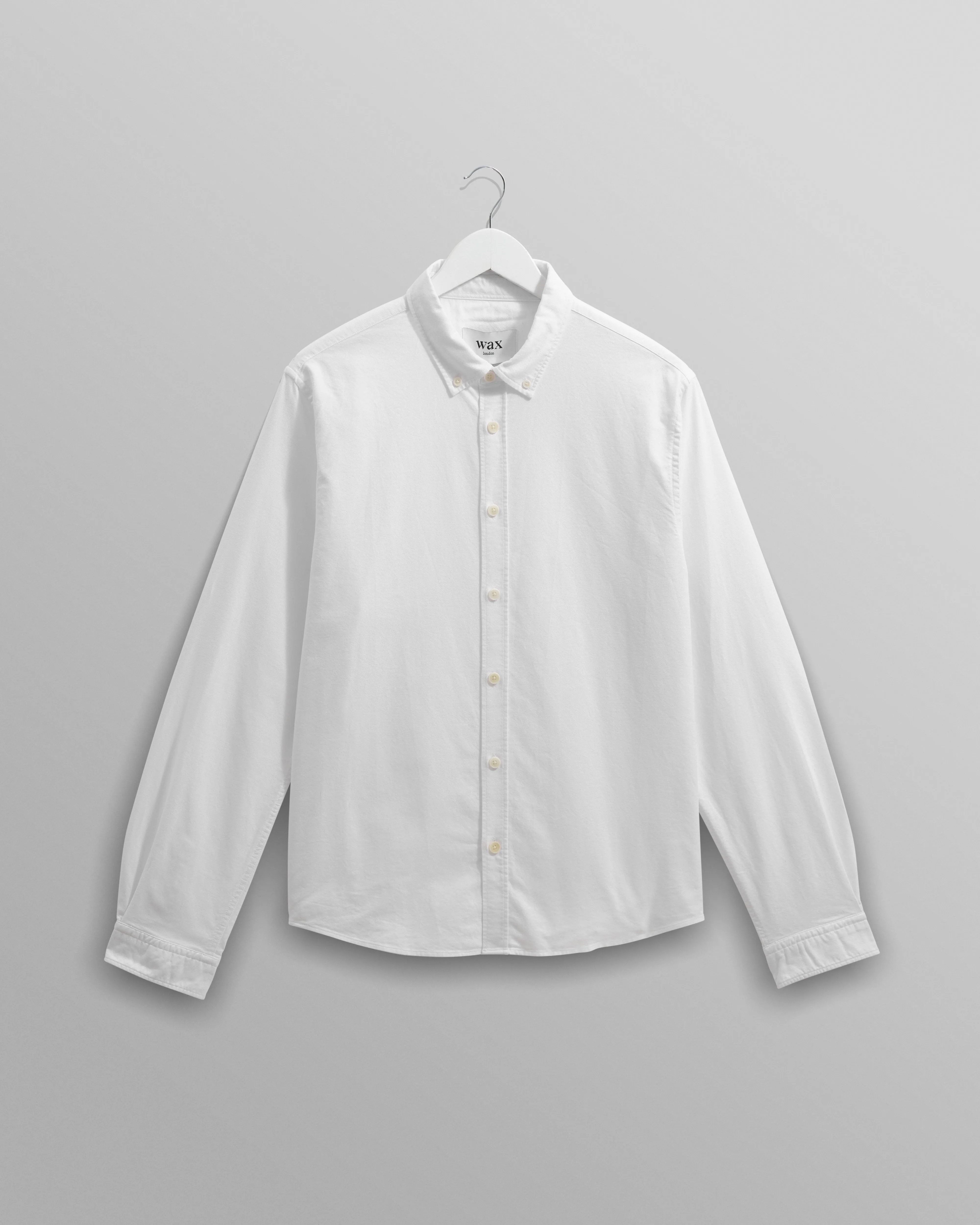 Caspian - White Cotton Oxford Shirt sold by Wax London