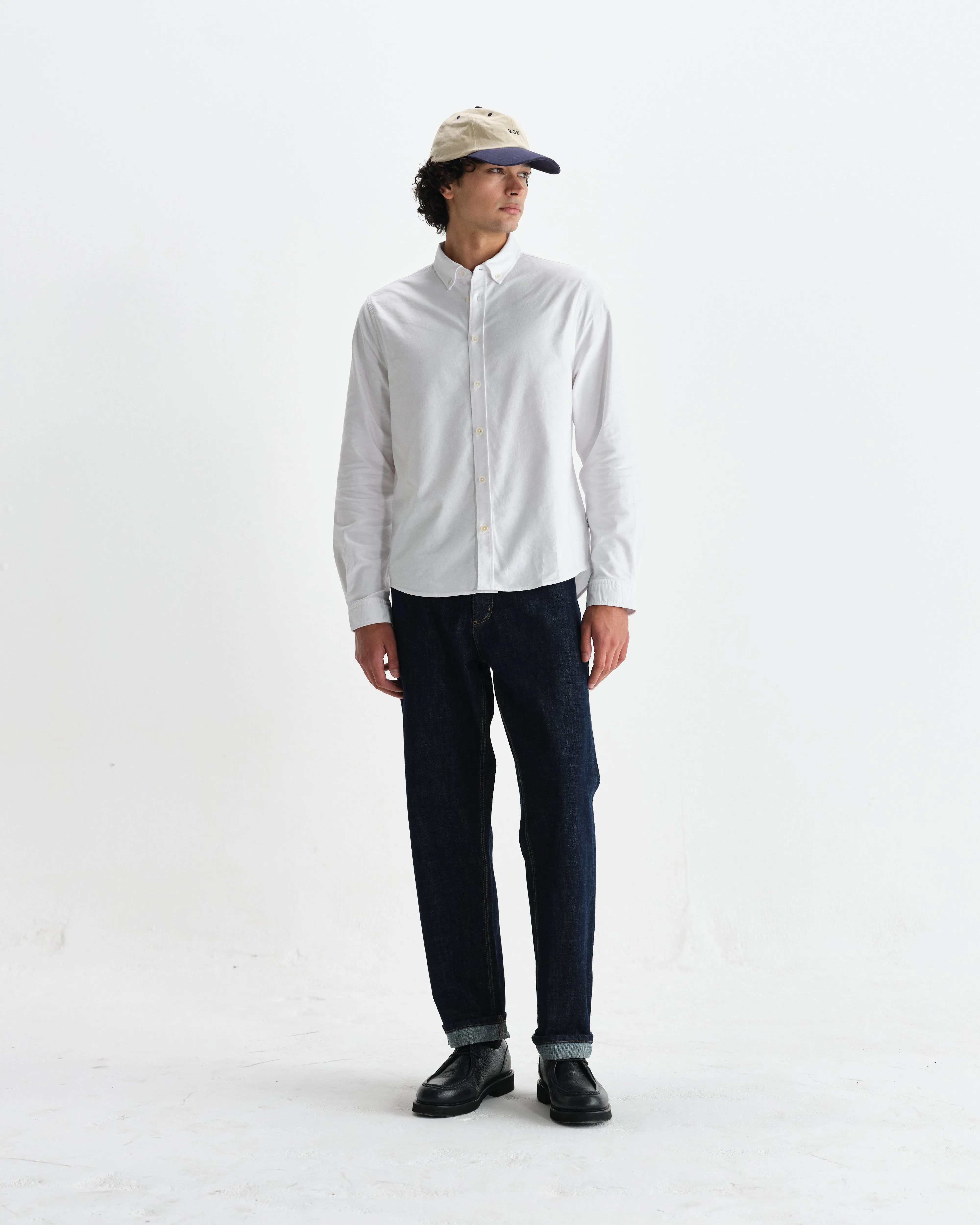 Caspian - White Cotton Oxford Shirt sold by Wax London product image thumbnail 4