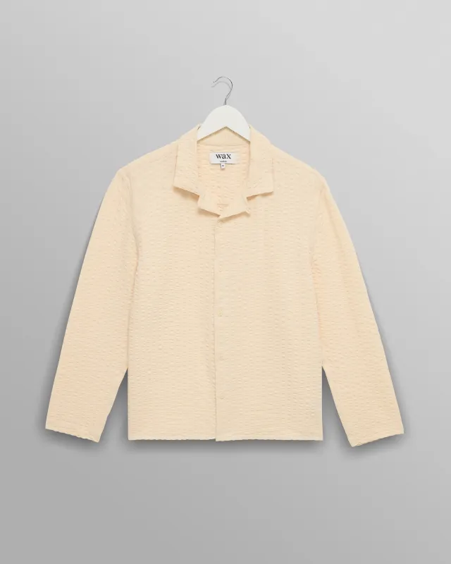 Corey - Stone Seersucker Corduroy Shirt made by Wax London