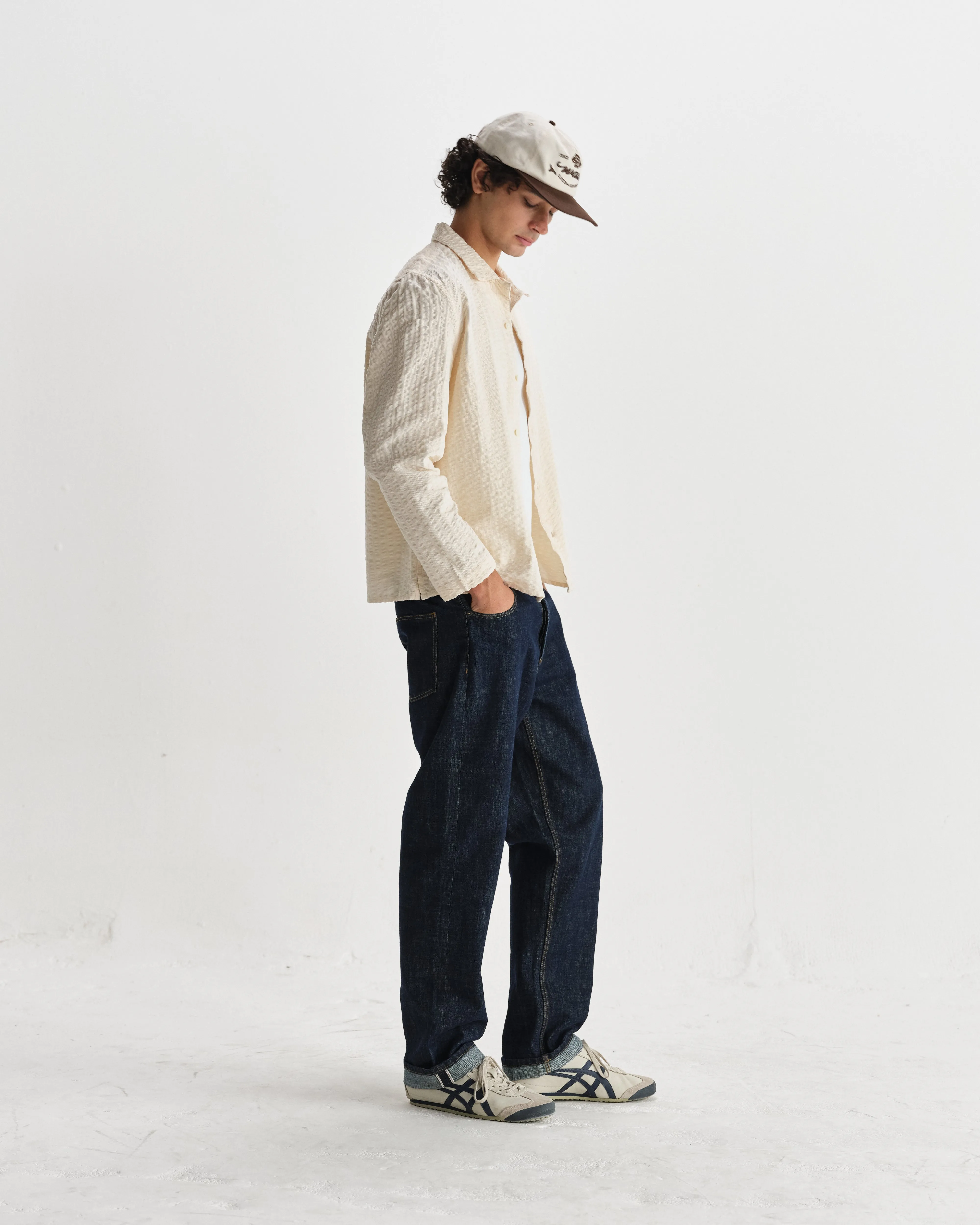 Corey - Stone Seersucker Corduroy Shirt sold by Wax London product image thumbnail 5