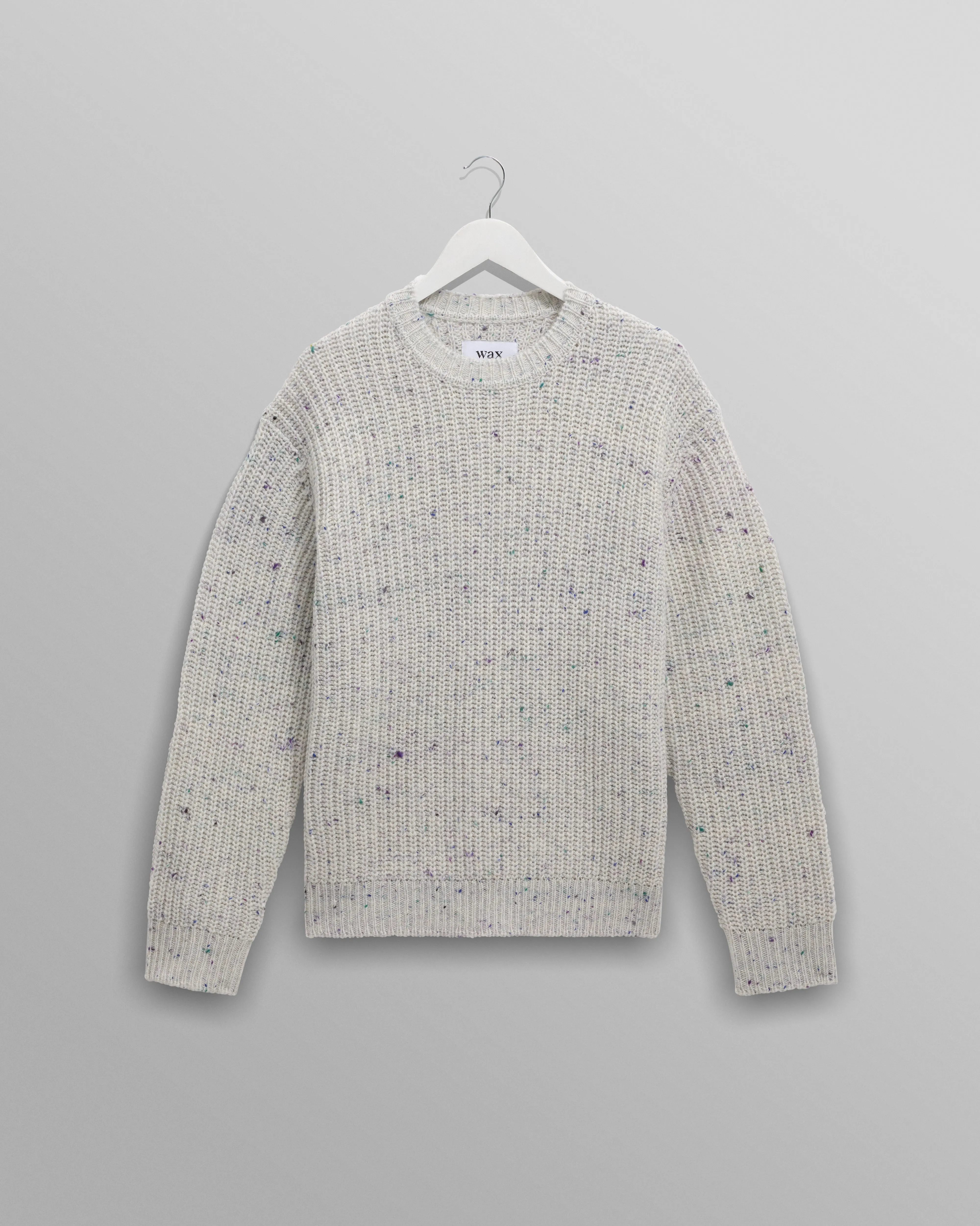 Wilde - Multicolour Fleck Ribbed Chunky Wool Crewneck sold by Wax London