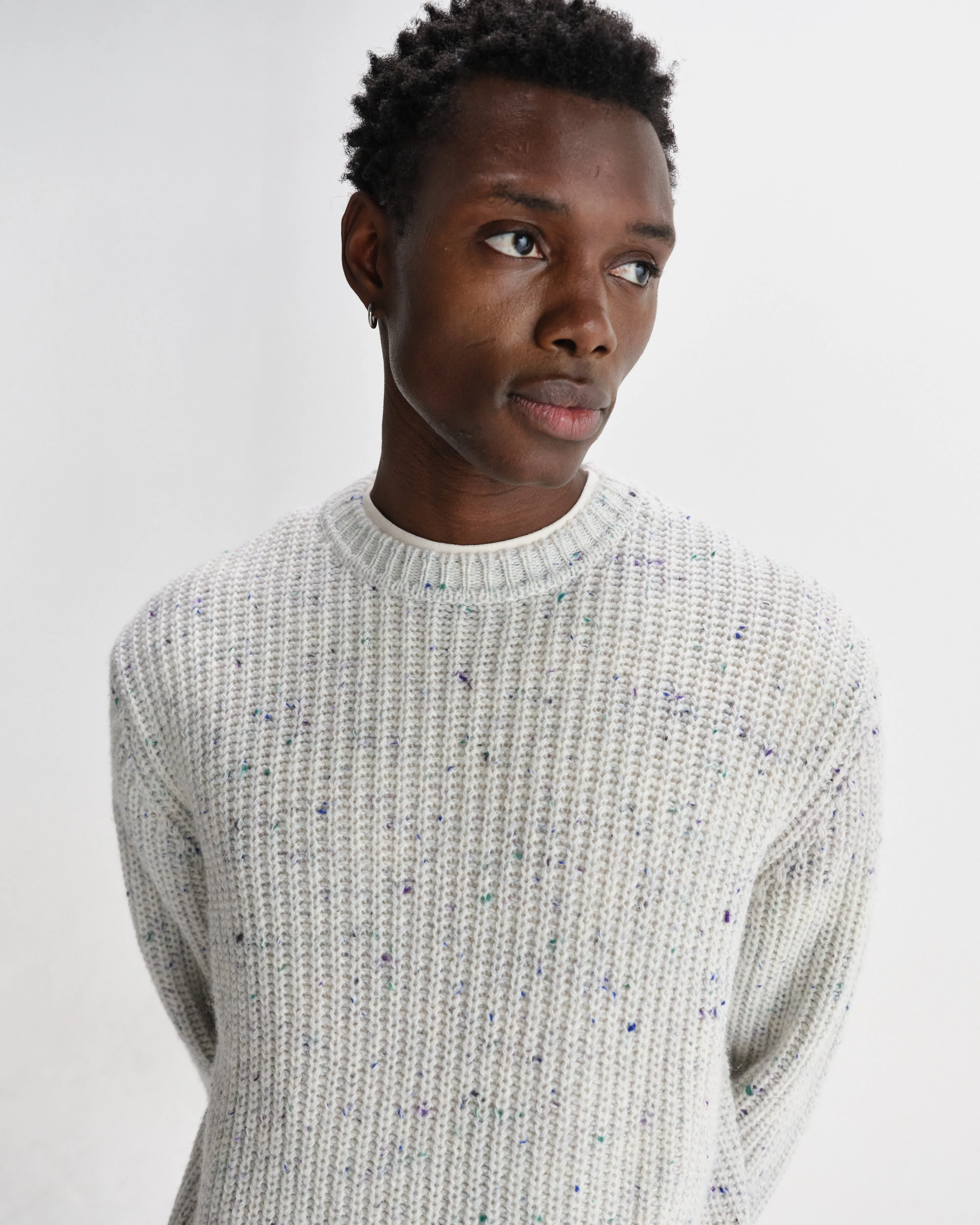 Wilde - Multicolour Fleck Ribbed Chunky Wool Crewneck sold by Wax London product image thumbnail 3
