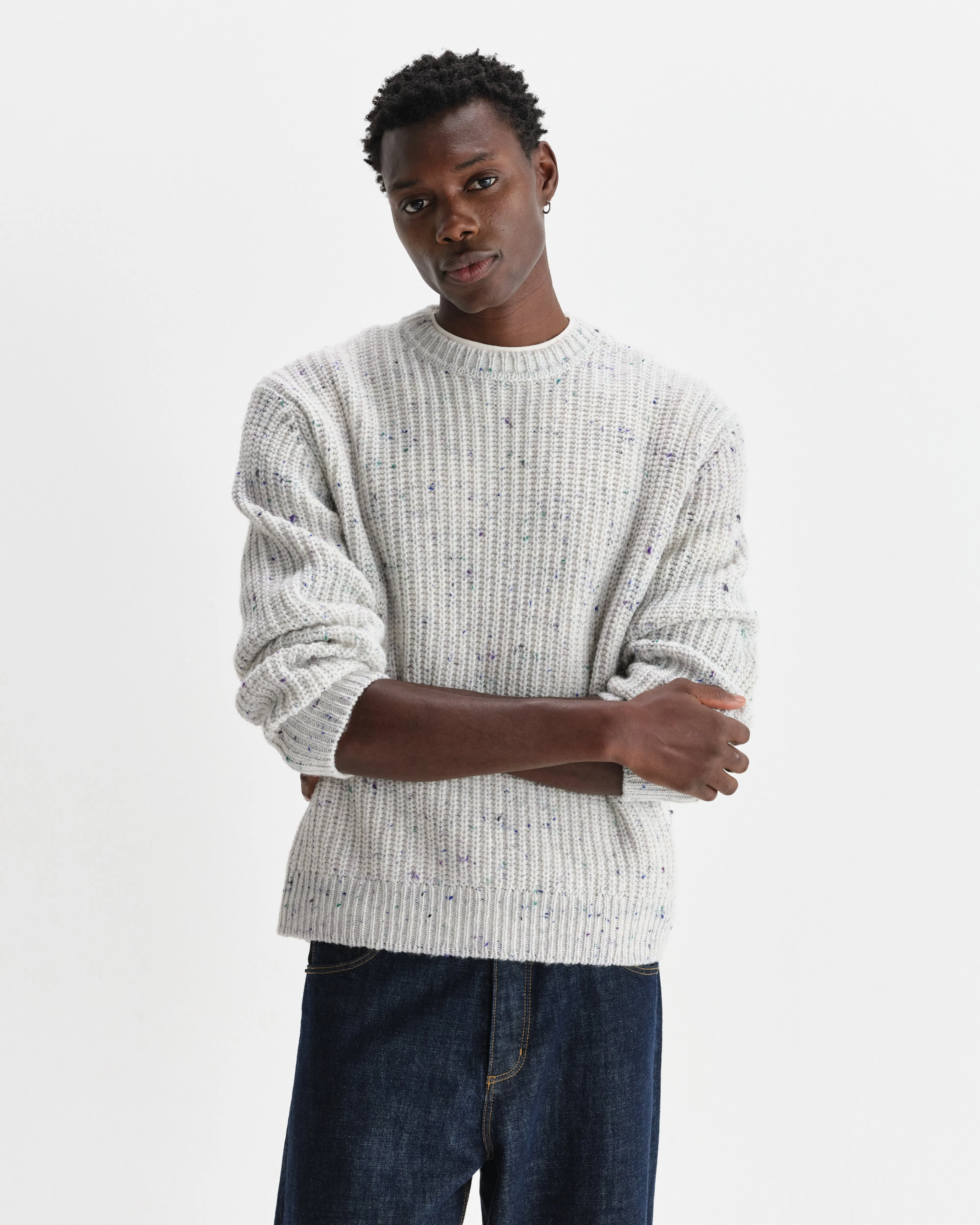 Wilde - Multicolour Fleck Ribbed Chunky Wool Crewneck sold by Wax London product image thumbnail 2
