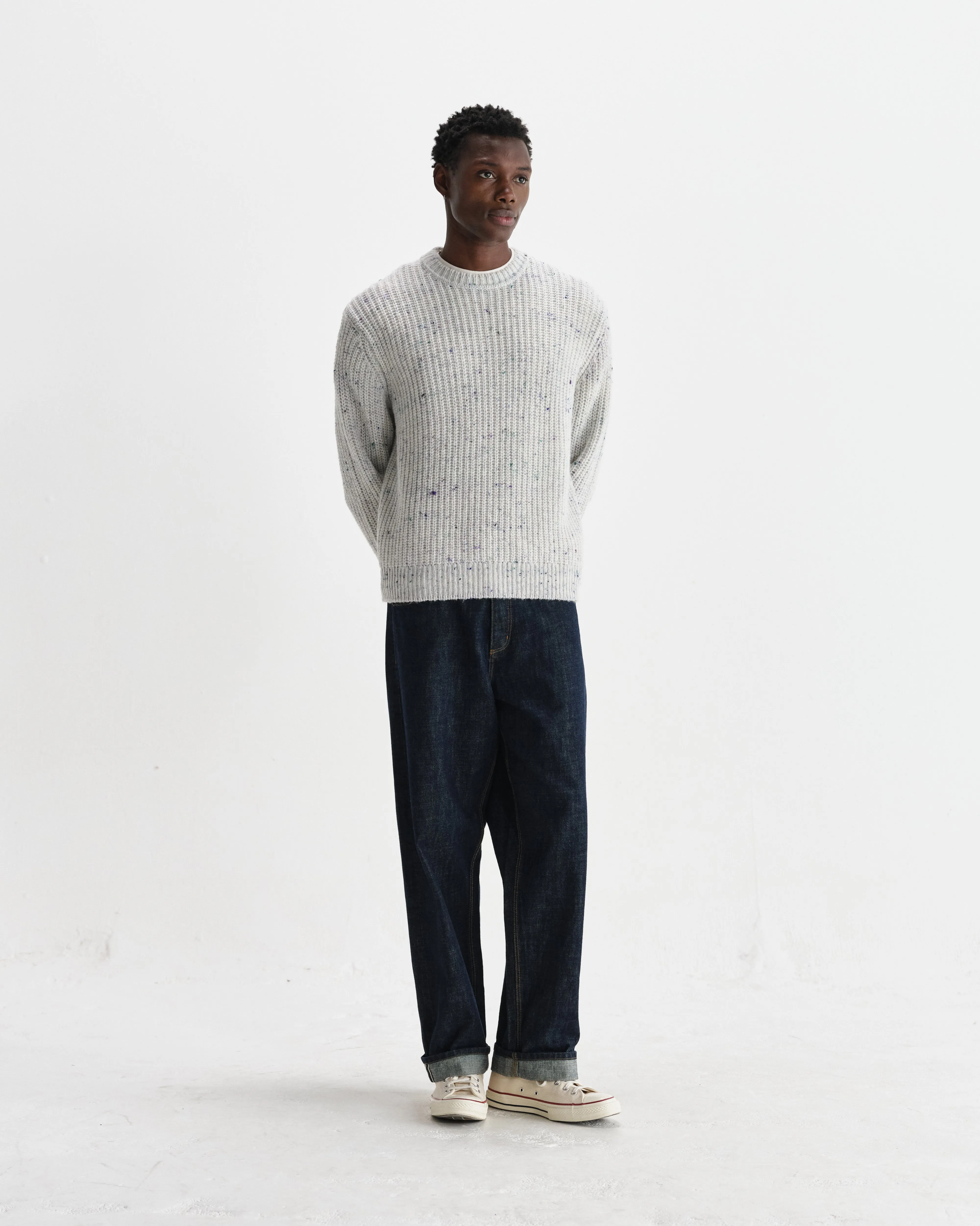 Wilde - Multicolour Fleck Ribbed Chunky Wool Crewneck sold by Wax London product image thumbnail 4