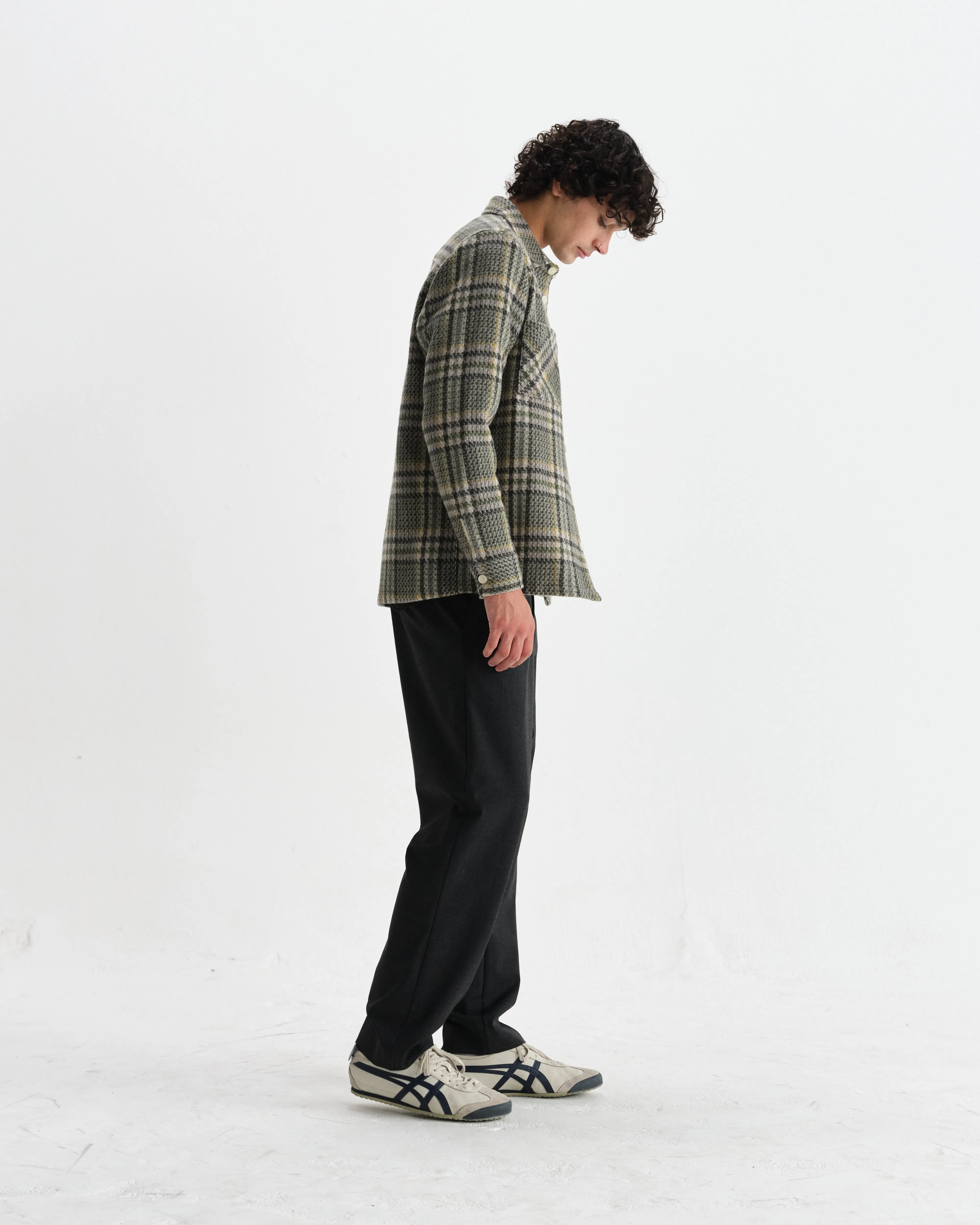 Whiting - Green Wool Check Overshirt sold by Wax London product image thumbnail 5
