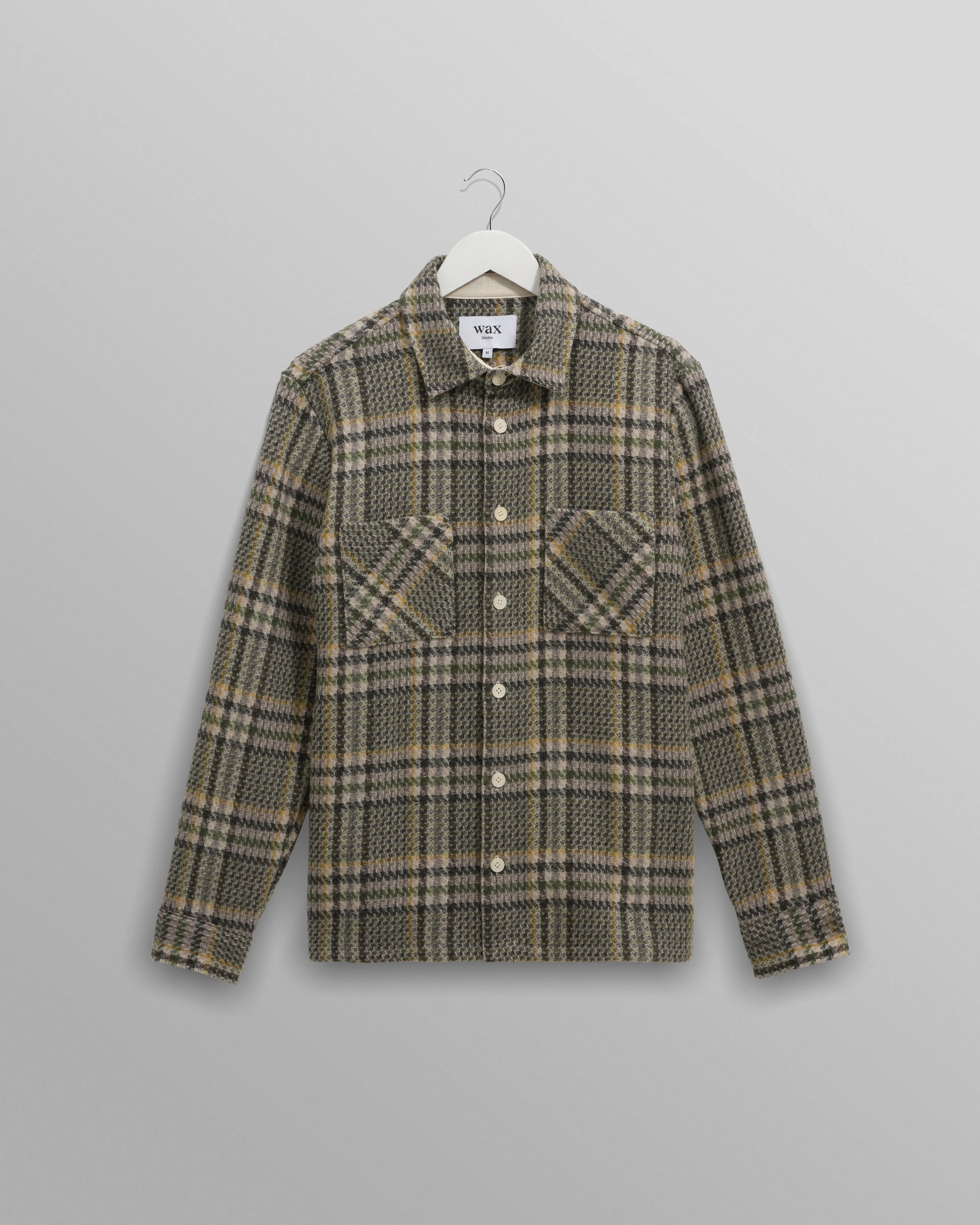Whiting - Green Wool Check Overshirt sold by Wax London