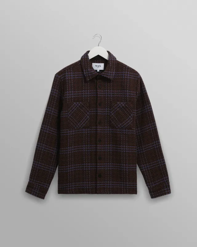 Whiting - Brown And Blue Skate Check Overshirt sold by Wax London