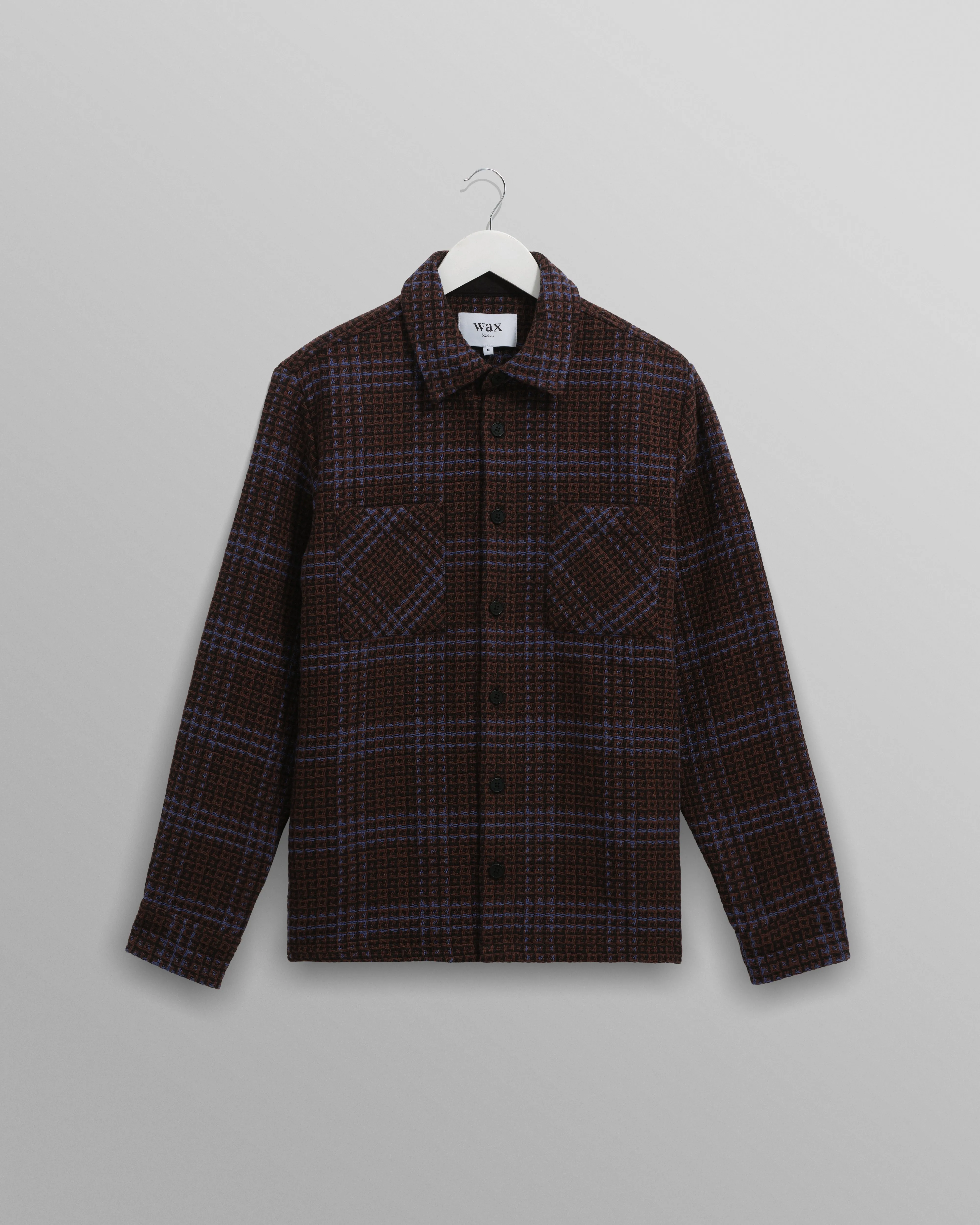 Whiting - Brown And Blue Skate Check Overshirt sold by Wax London