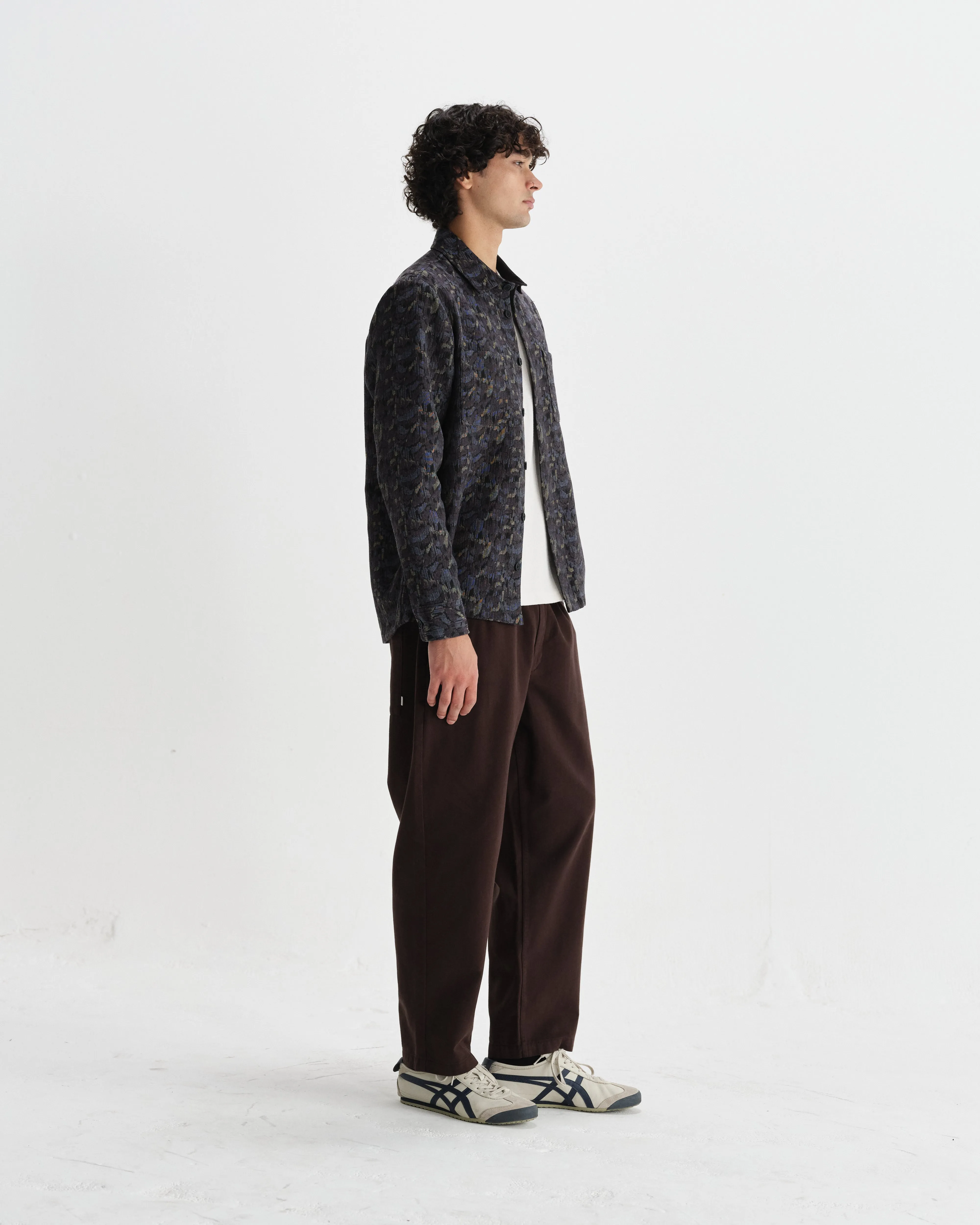 Whiting - Navy Camo Jacquard Overshirt sold by Wax London product image thumbnail 5