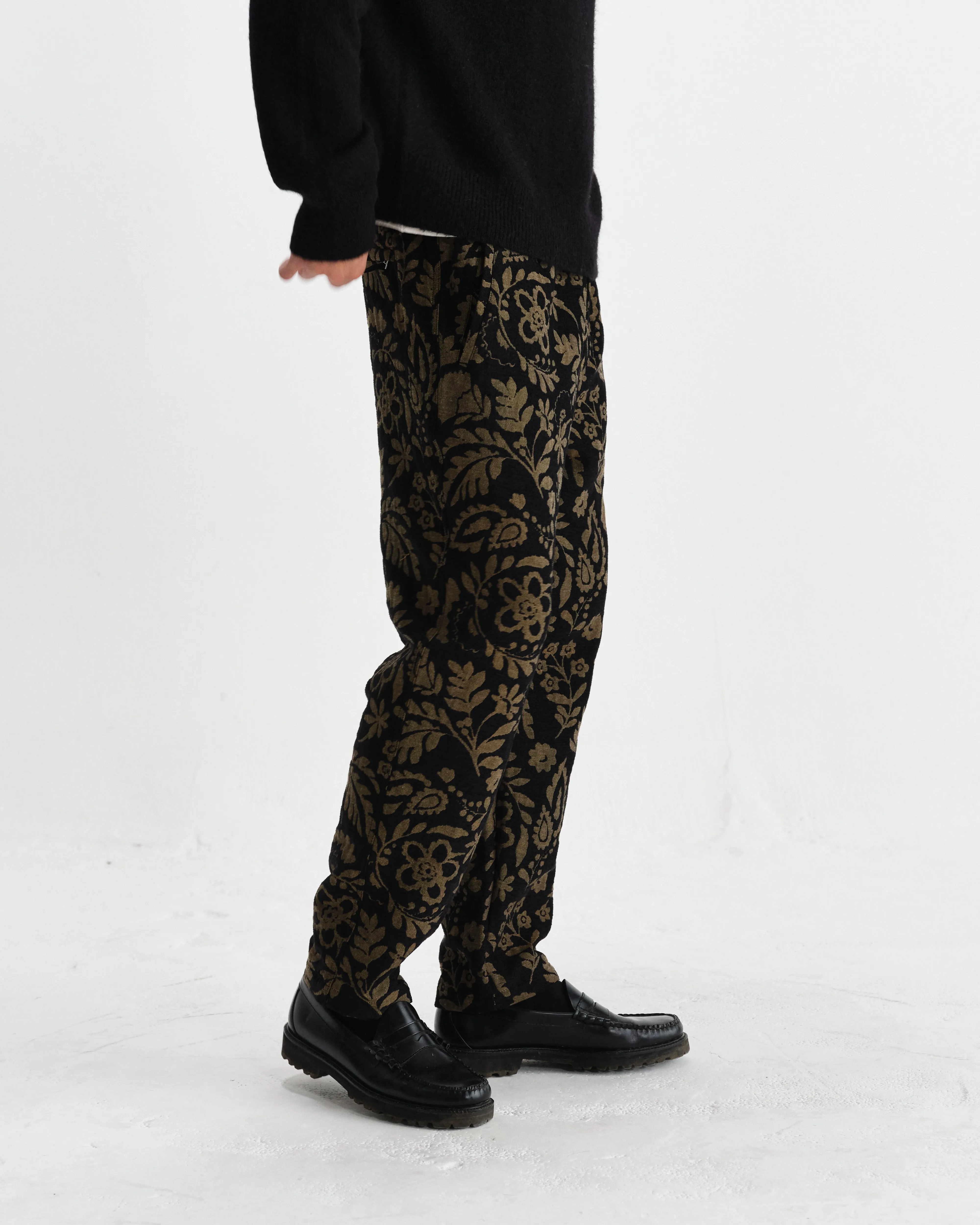 Tyne - Black And Khaki Chenille Jacquard Trousers sold by Wax London product image thumbnail 4