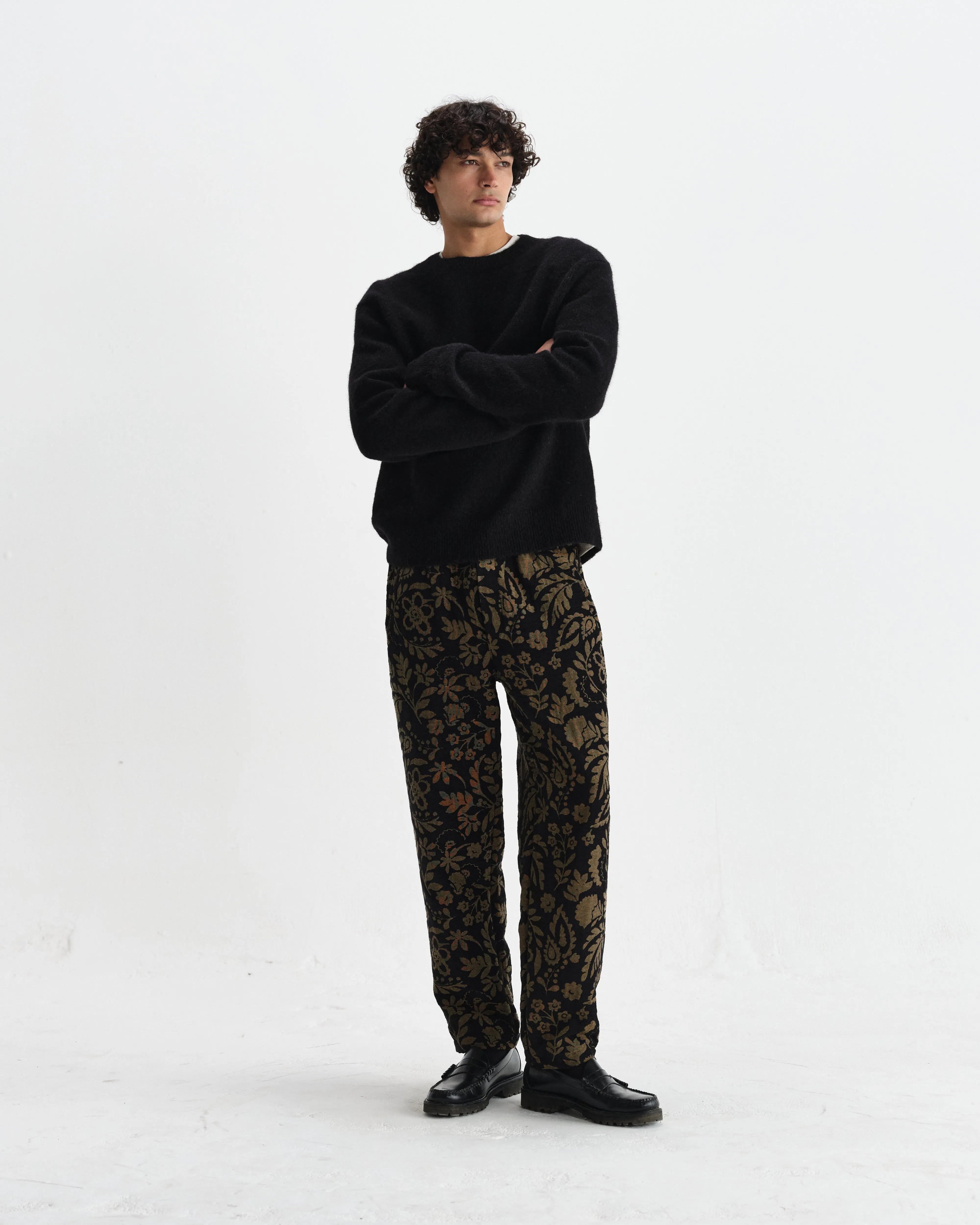 Tyne - Black And Khaki Chenille Jacquard Trousers sold by Wax London product image thumbnail 2