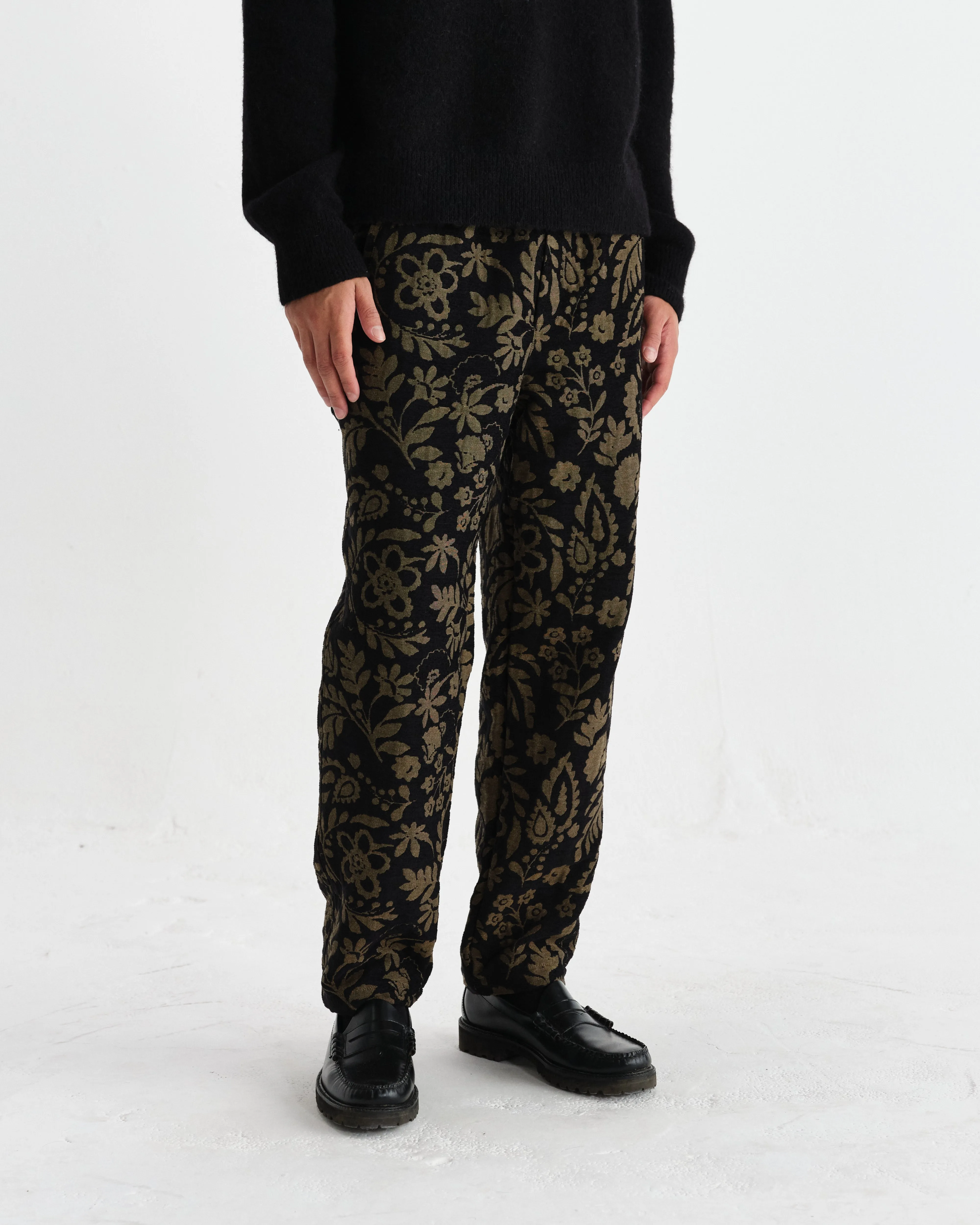 Tyne - Black And Khaki Chenille Jacquard Trousers sold by Wax London product image thumbnail 3