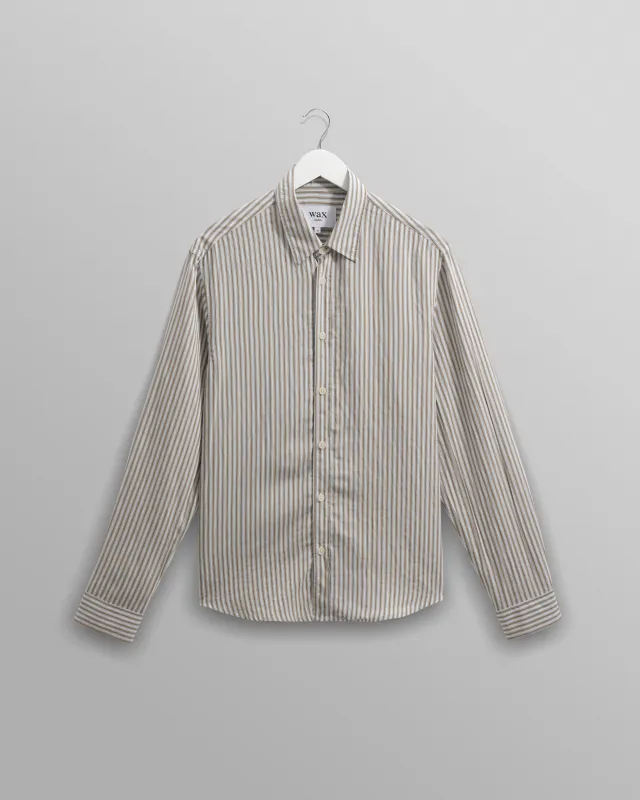Shelly - Sage Viscose Stripe Shirt sold by Wax London