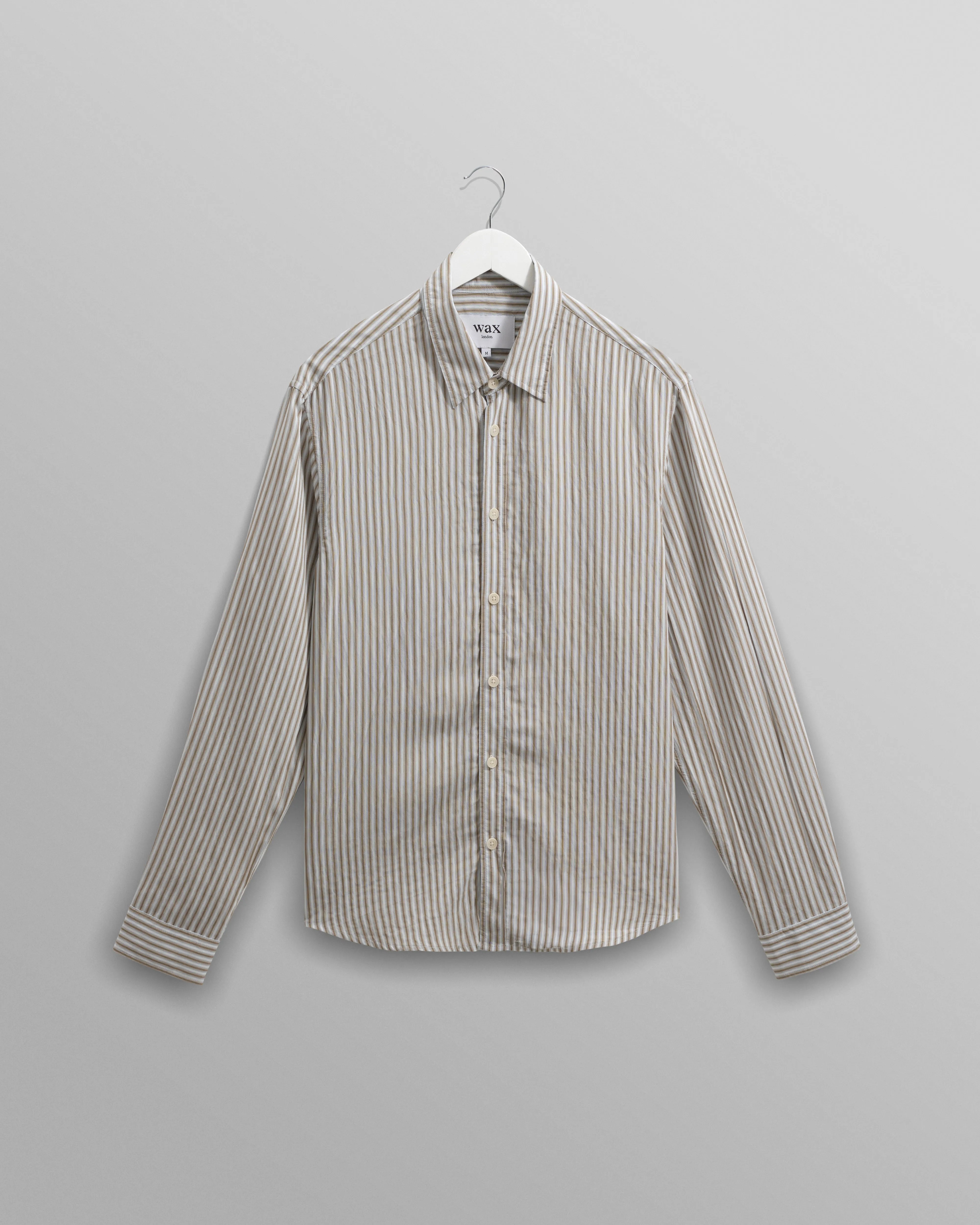 Shelly - Sage Viscose Stripe Shirt sold by Wax London