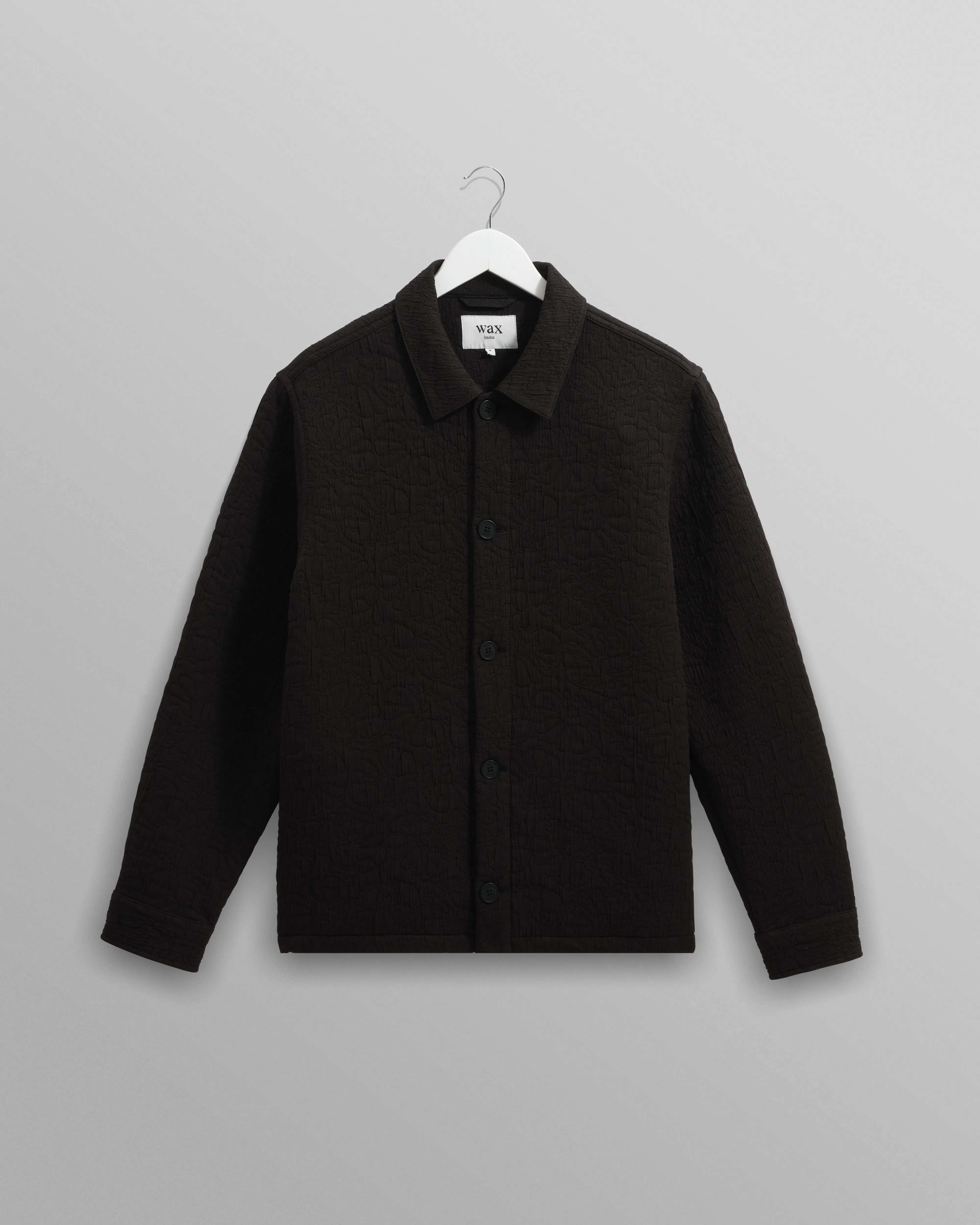 Rockley - Black Floral Quilted Cotton Overshirt sold by Wax London