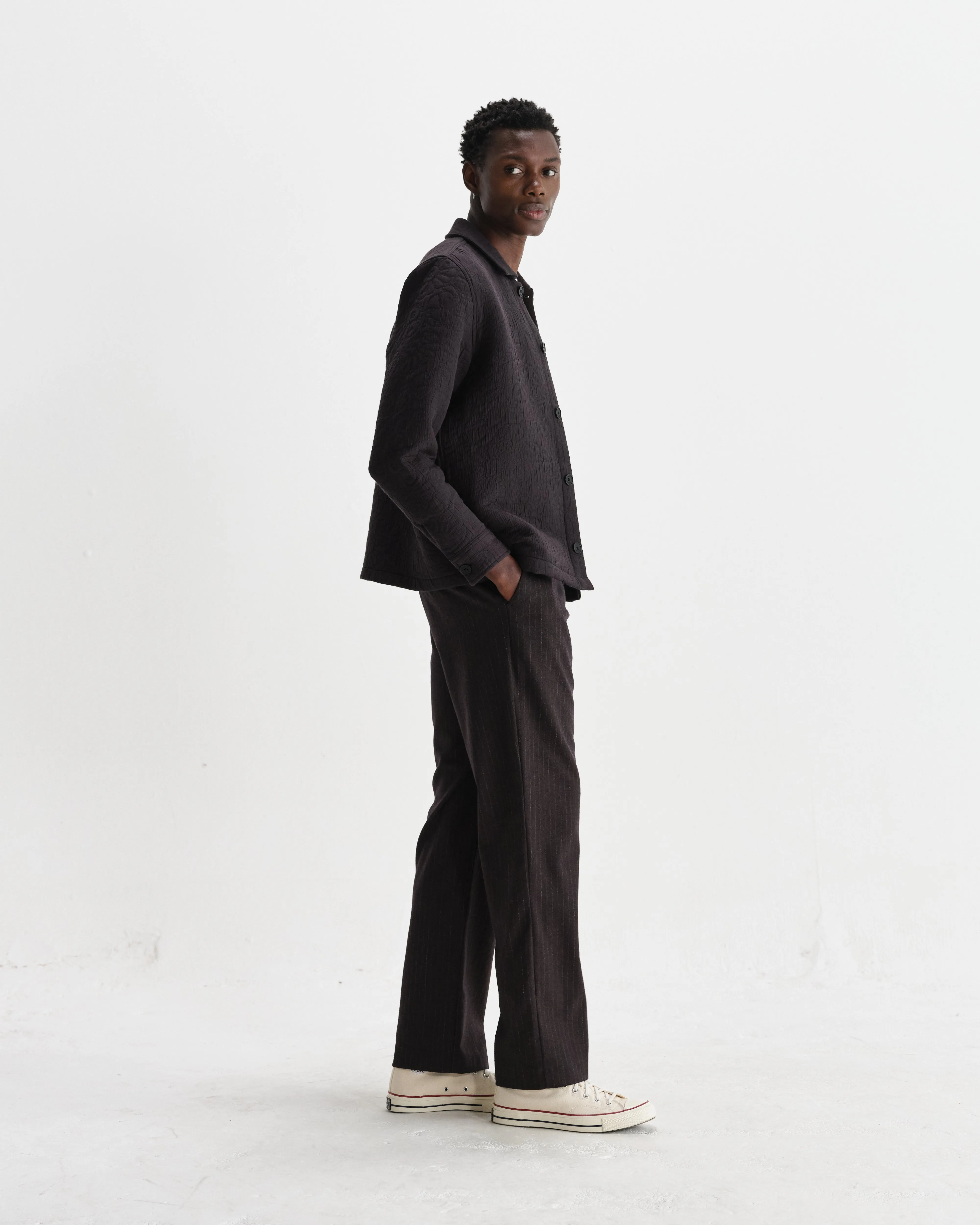 Rockley - Black Floral Quilted Cotton Overshirt sold by Wax London product image thumbnail 5