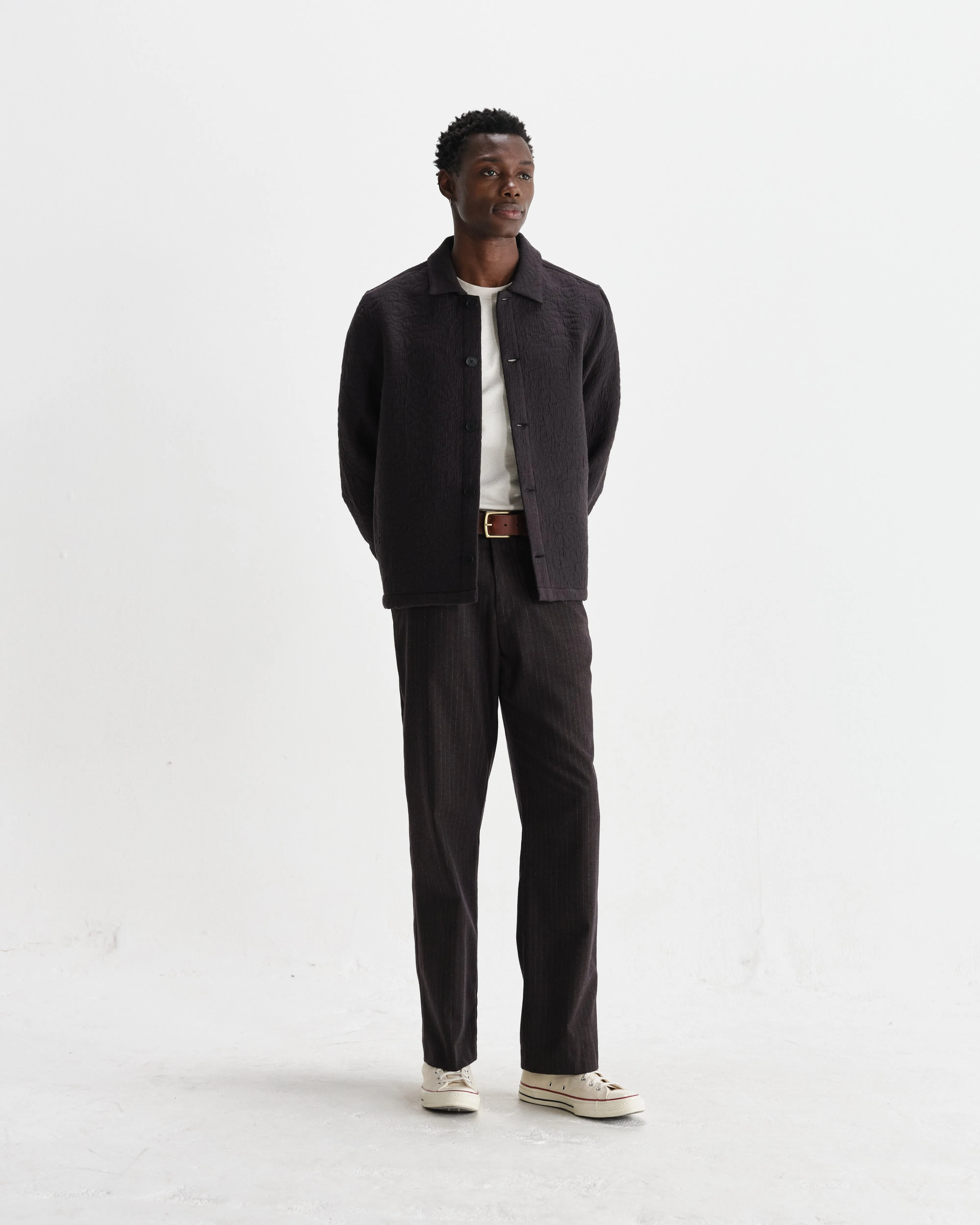 Rockley - Black Floral Quilted Cotton Overshirt sold by Wax London product image thumbnail 4