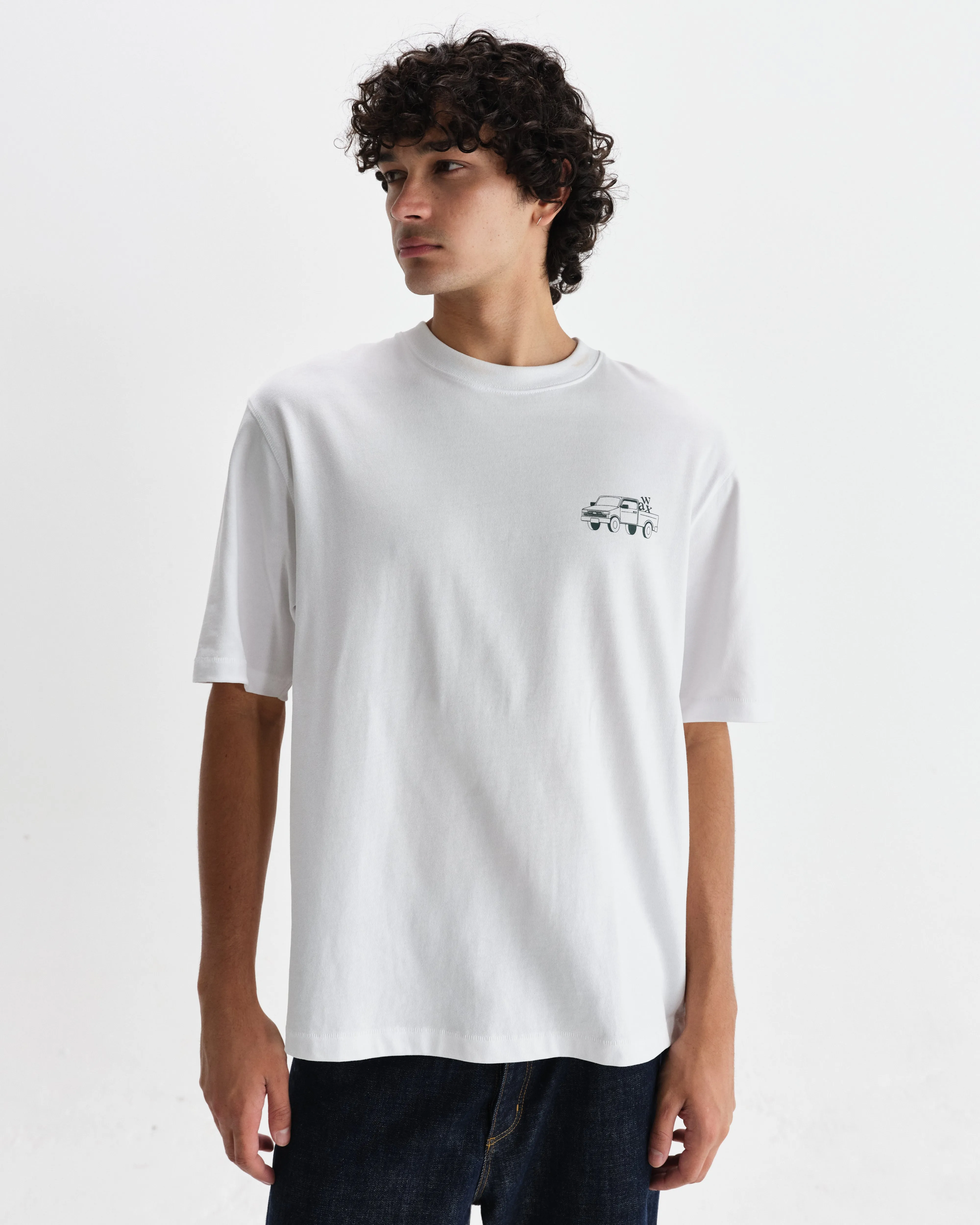 Milton - White Daffodil Graphic Organic Cotton T-Shirt sold by Wax London product image thumbnail 3