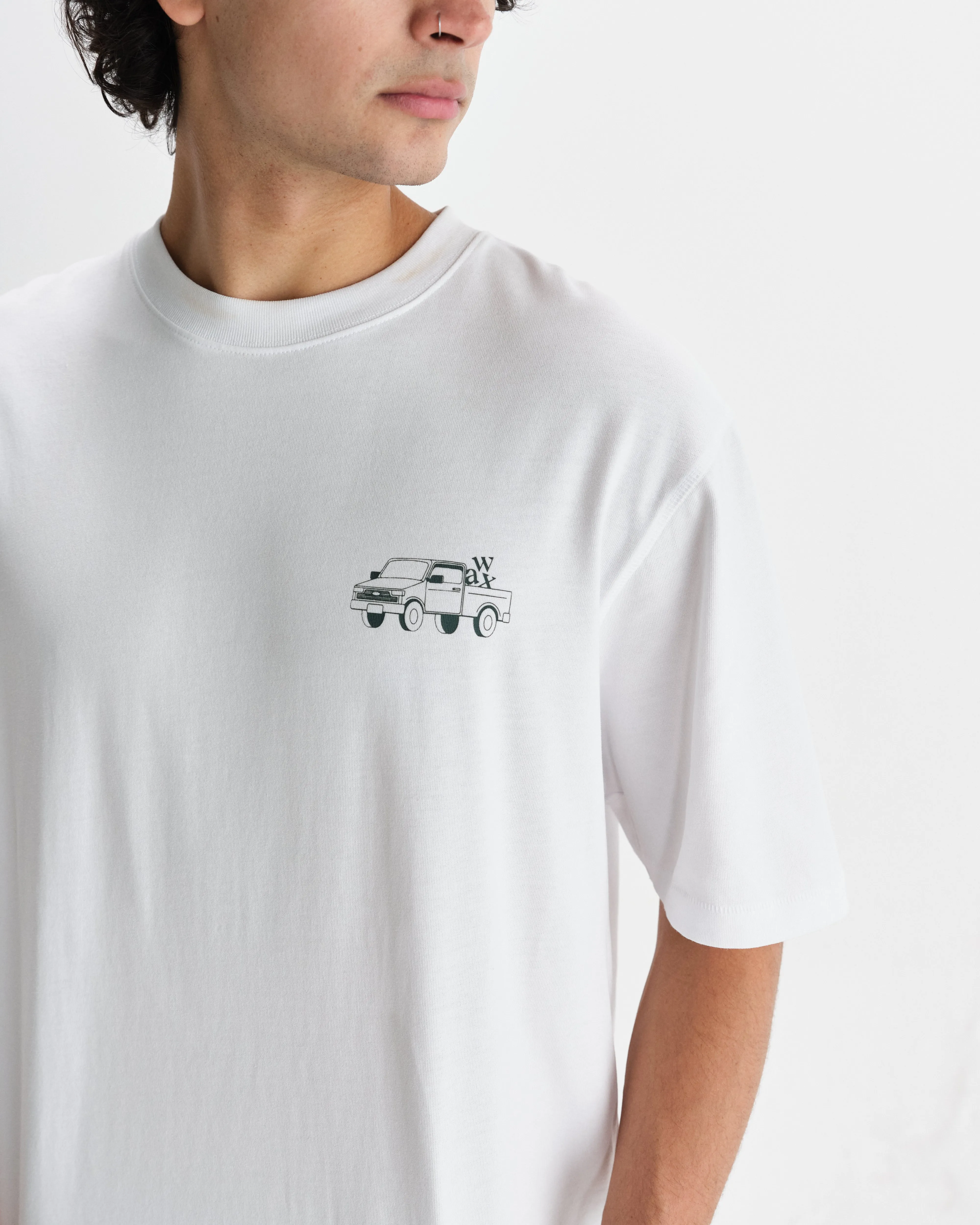 Milton - White Daffodil Graphic Organic Cotton T-Shirt sold by Wax London product image thumbnail 4