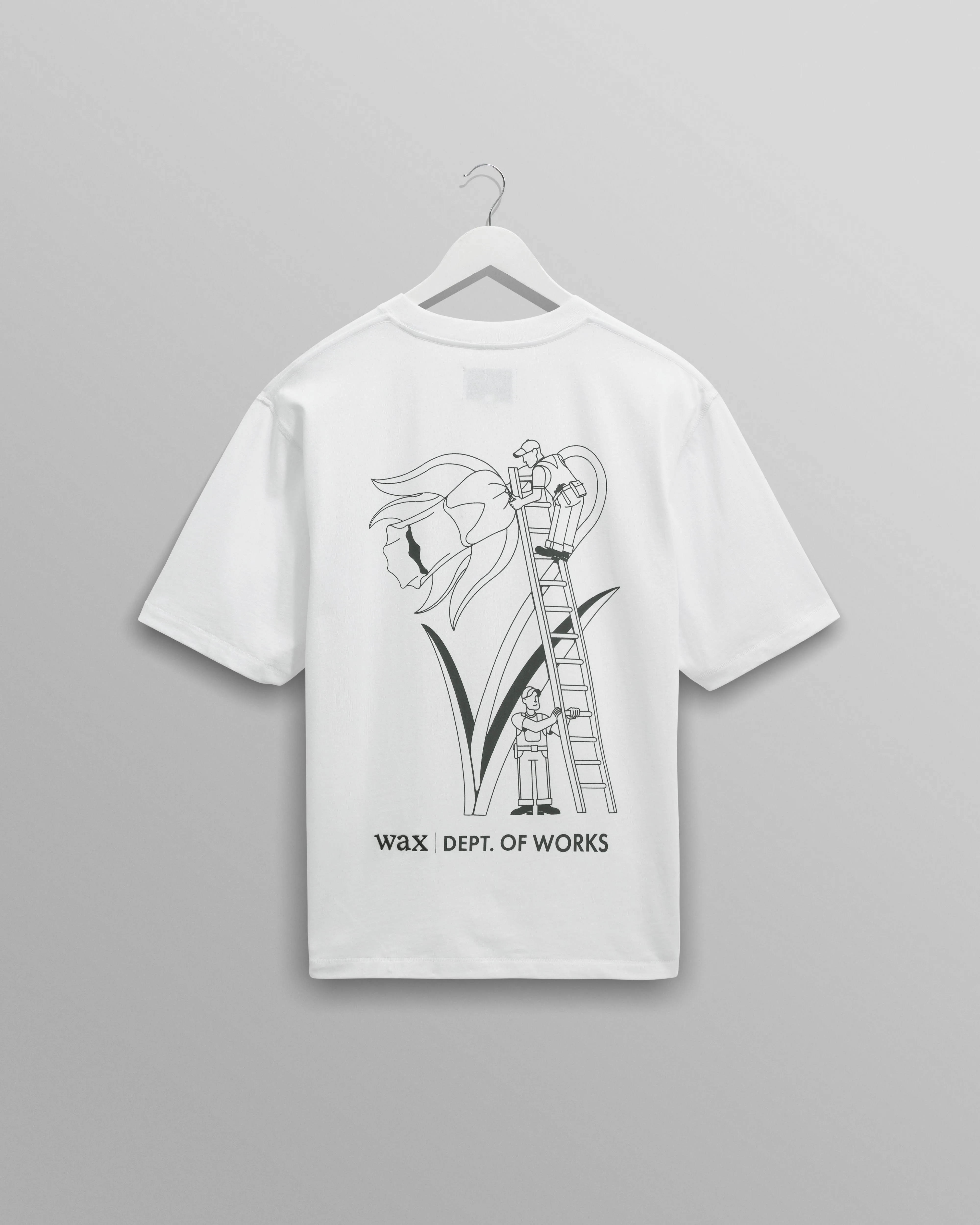 Milton - White Daffodil Graphic Organic Cotton T-Shirt sold by Wax London