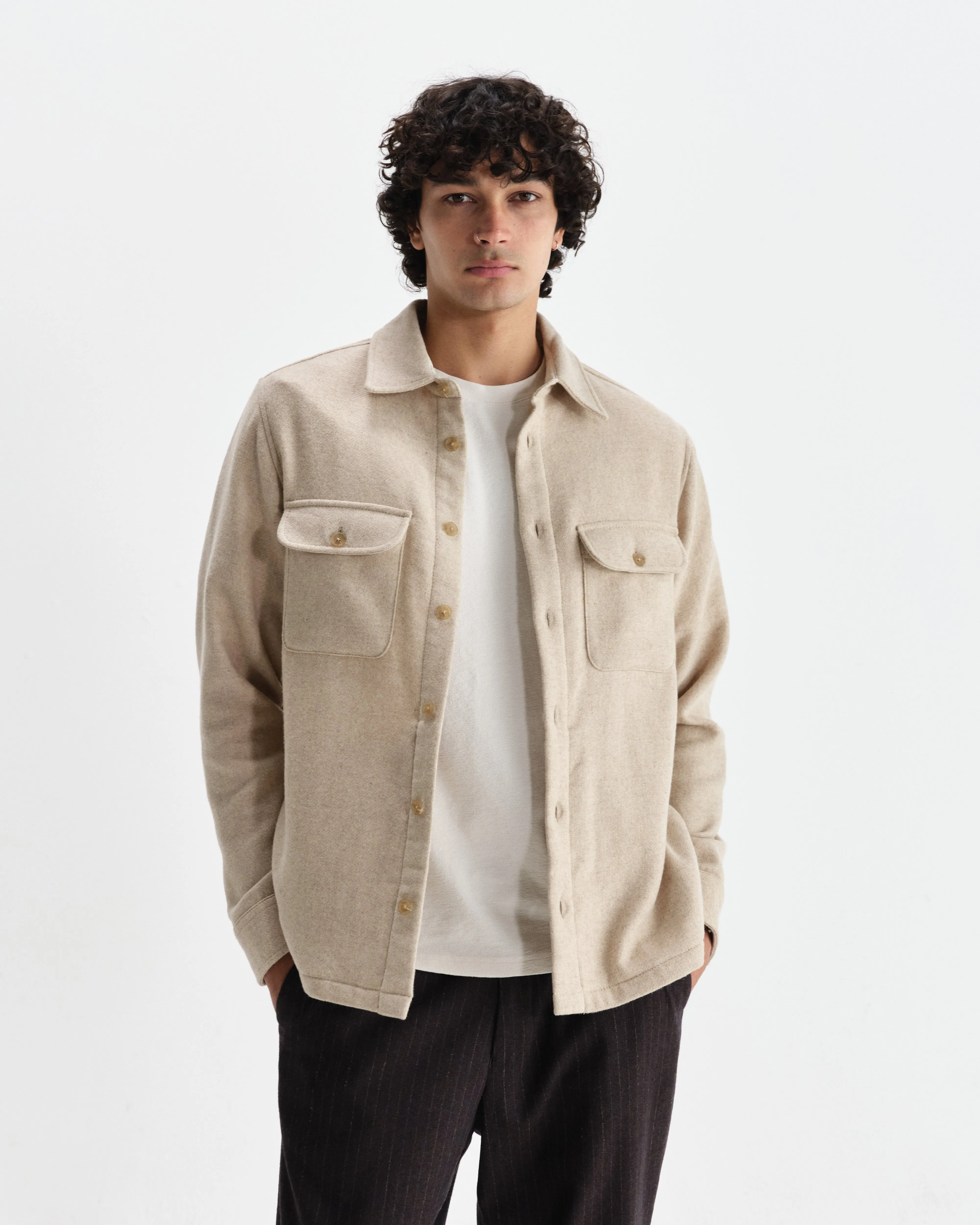 Lomond - Natural Heavy Wool Overshirt sold by Wax London product image thumbnail 2