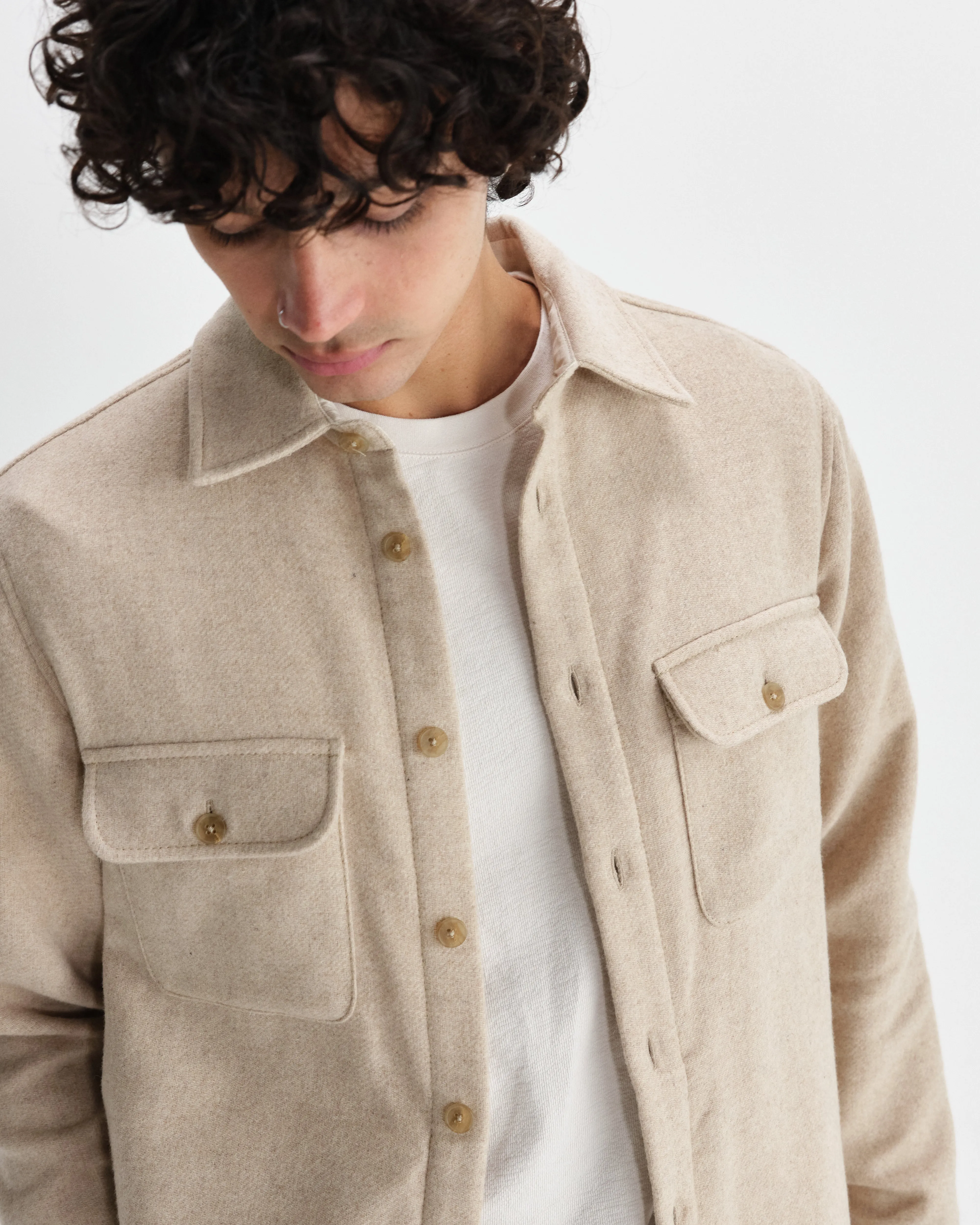 Lomond - Natural Heavy Wool Overshirt sold by Wax London product image thumbnail 3