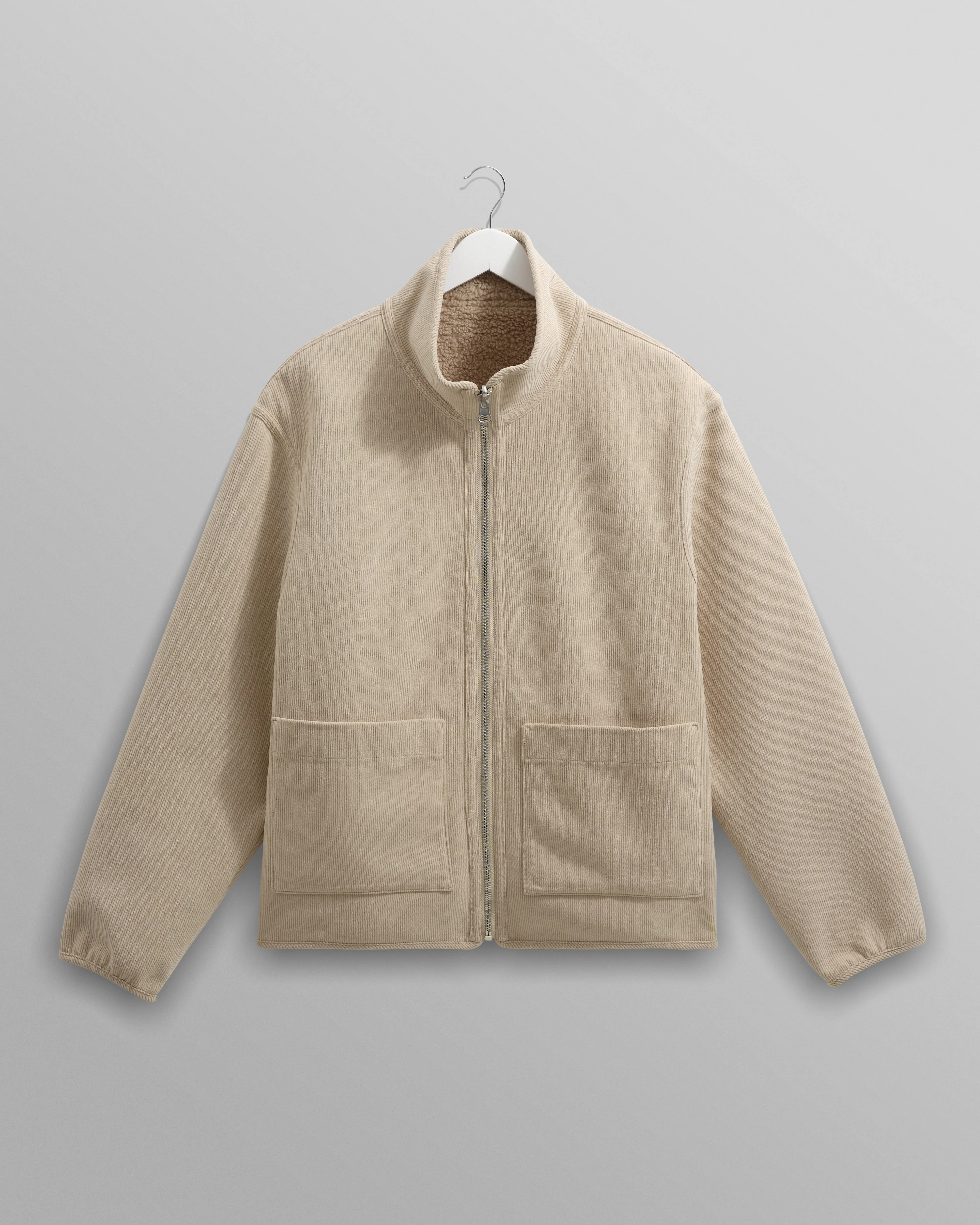 Killick - Natural Reversible Corduroy Borg Jacket sold by Wax London