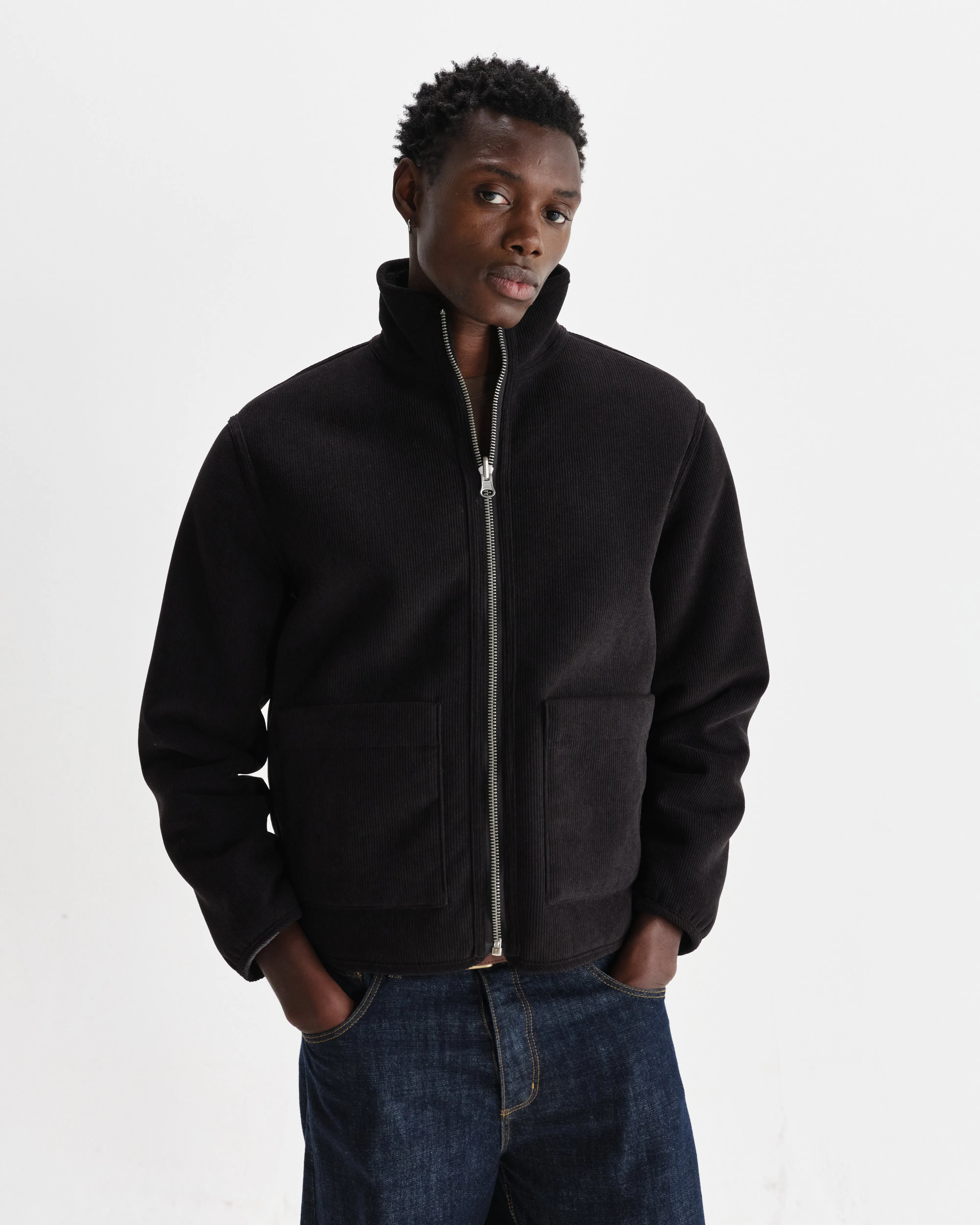 Killick - Black Reversible Corduroy Borg Jacket sold by Wax London product image thumbnail 2